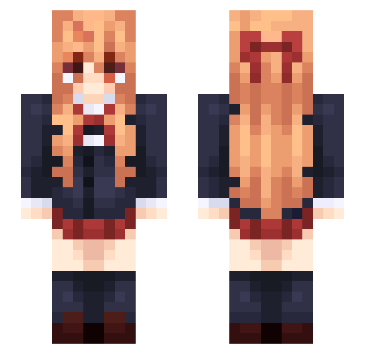 shomykohai Minecraft skin, front and back view