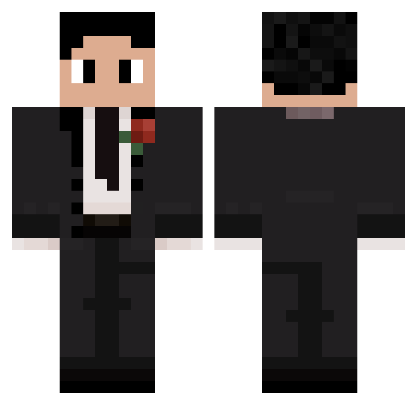 RoninPuma Minecraft skin, front and back view