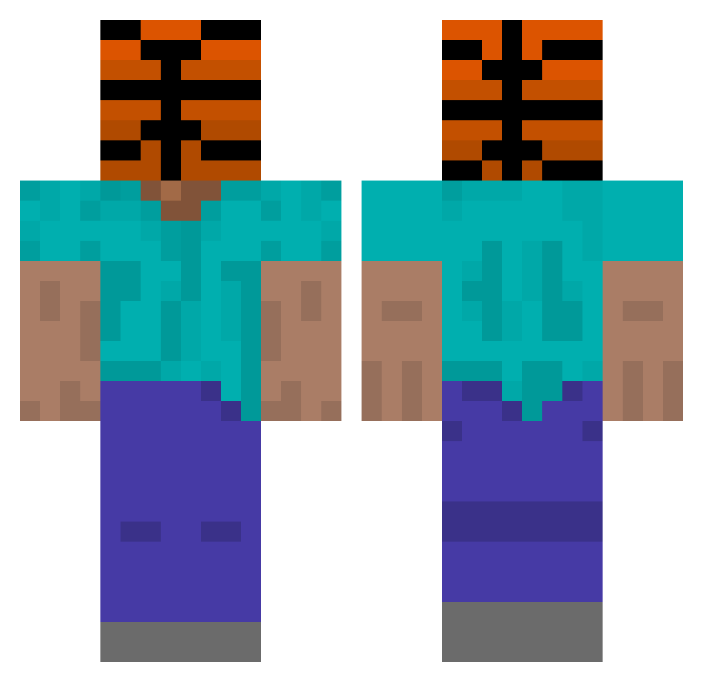 Shizzy56 Minecraft skin, front and back view