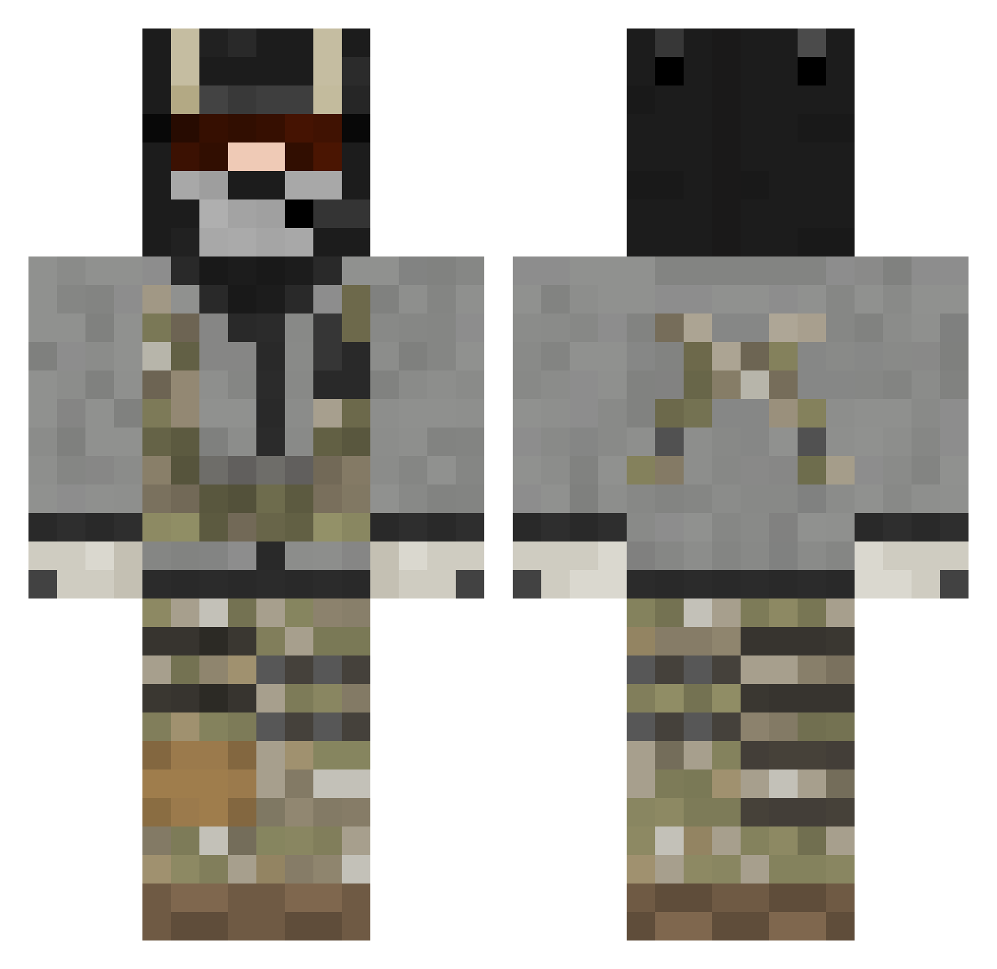 OBEY50 Minecraft skin, front and back view