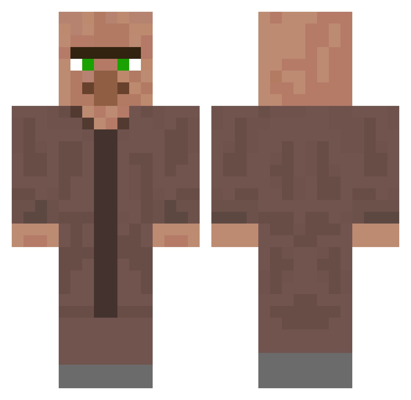 ZajjoMayo Minecraft skin, front and back view