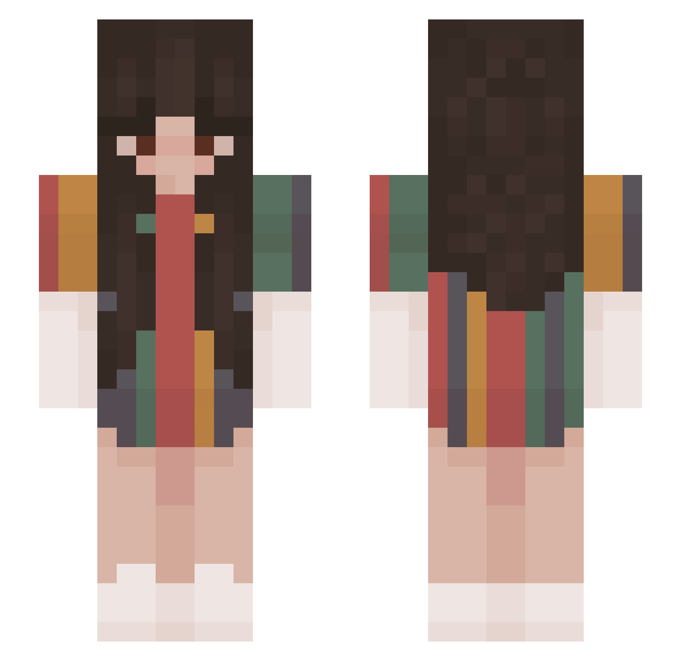 dynah Minecraft skin, front and back view