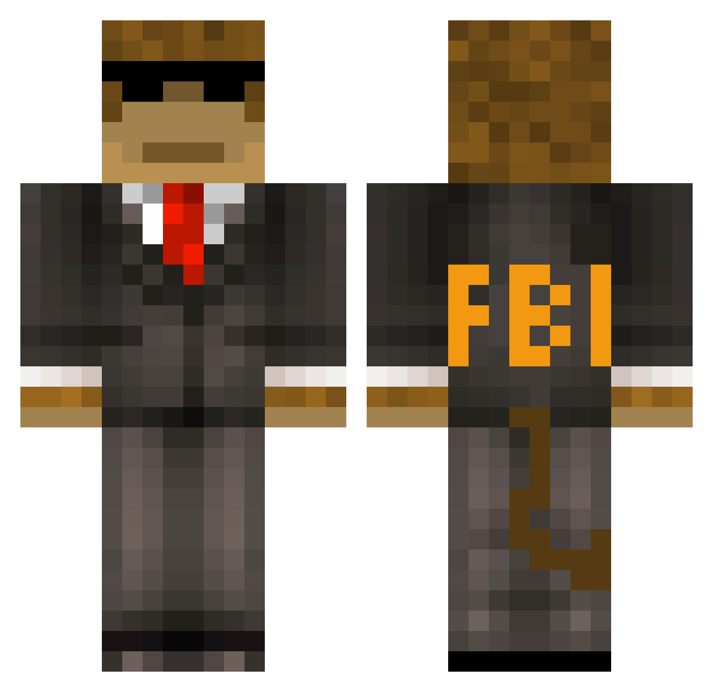 subdue Minecraft skin, front and back view
