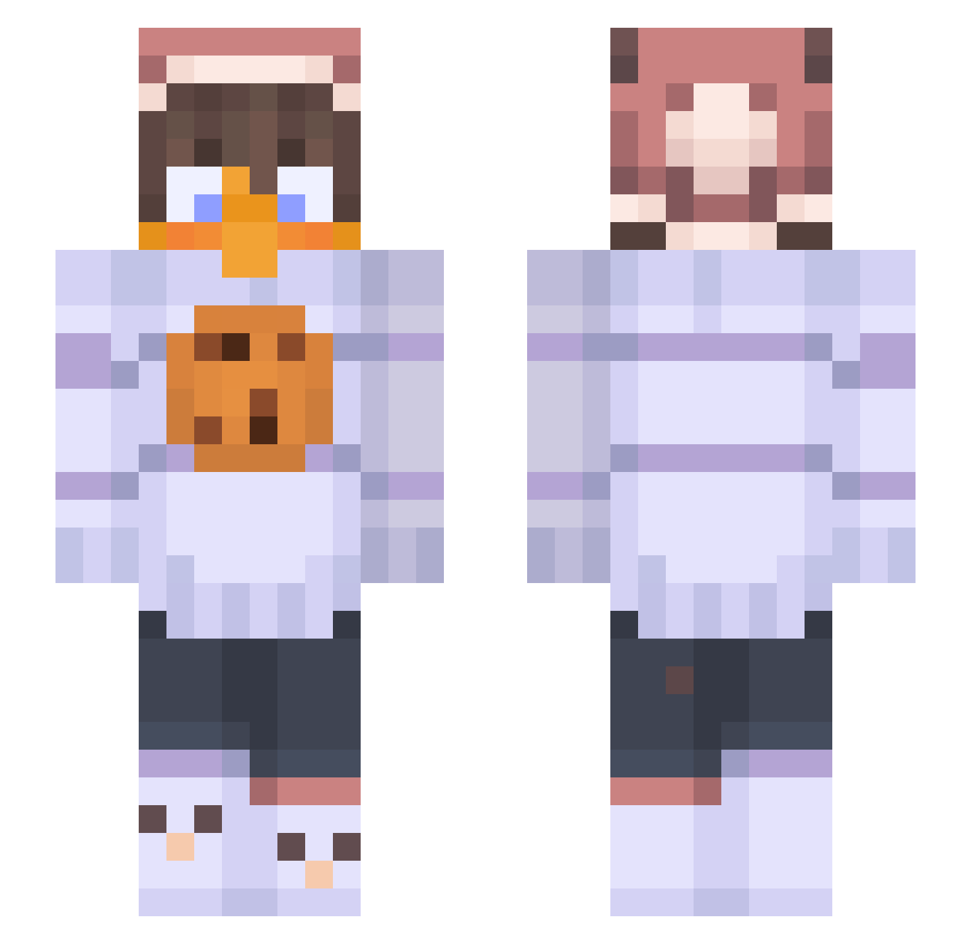 ThomeFps Minecraft skin, front and back view