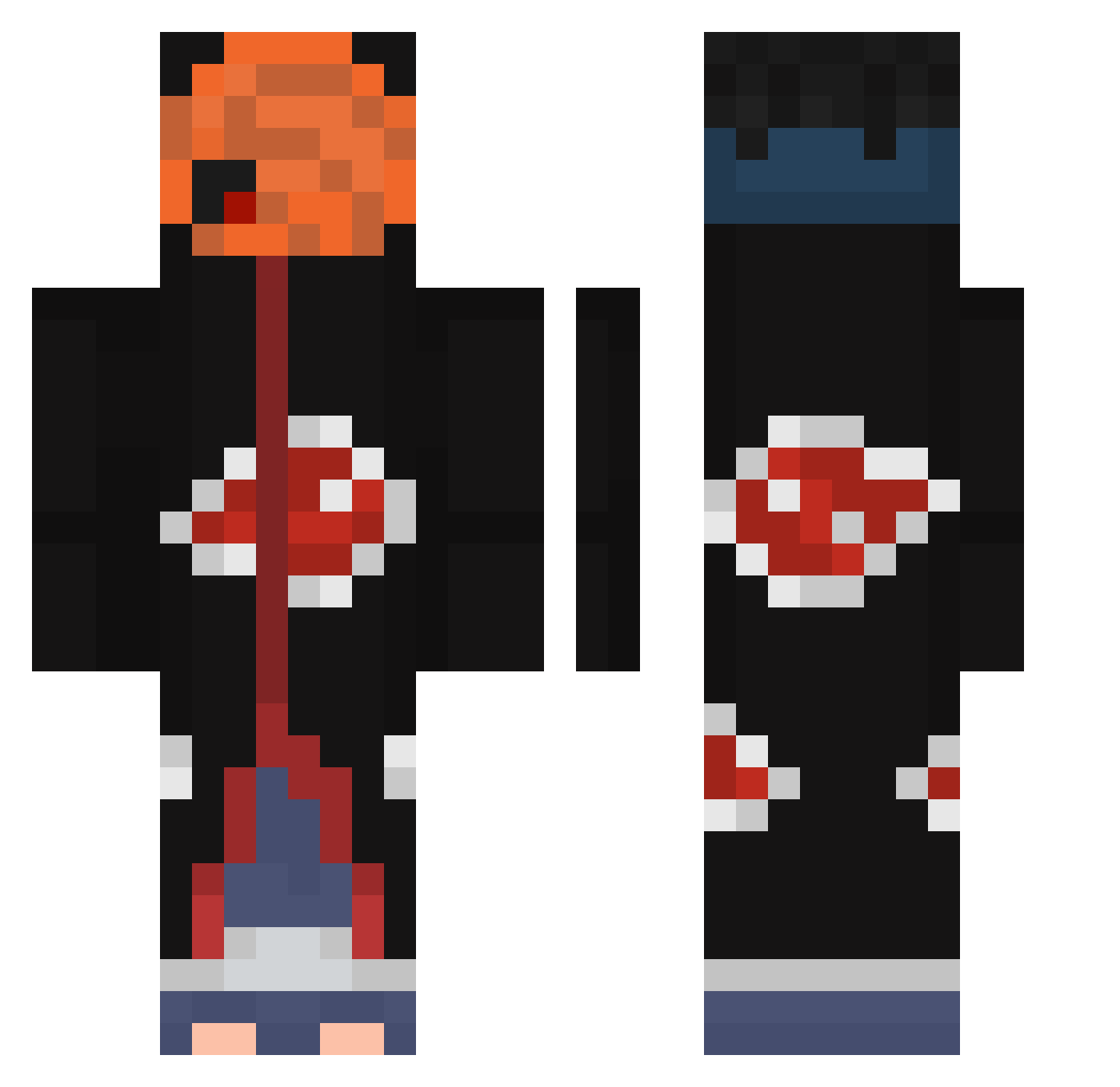 NeverSayNo Minecraft skin, front and back view