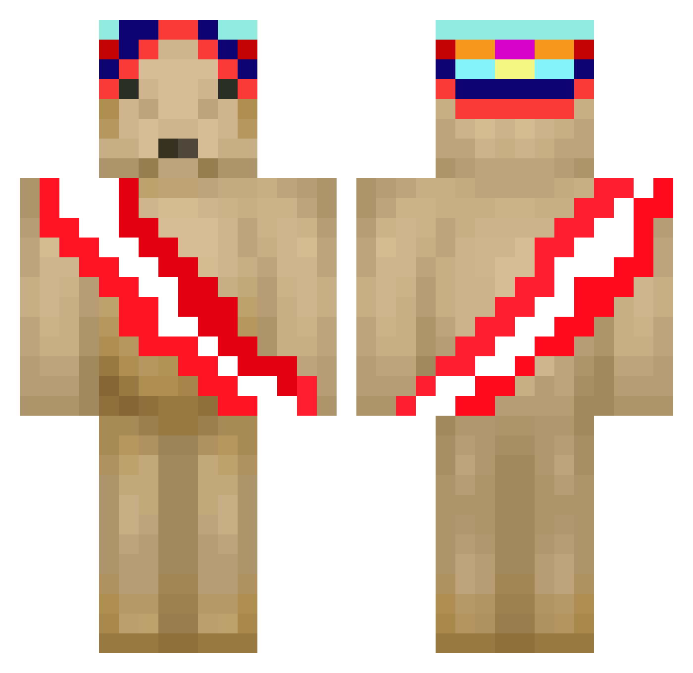 Failexito Minecraft skin, front and back view