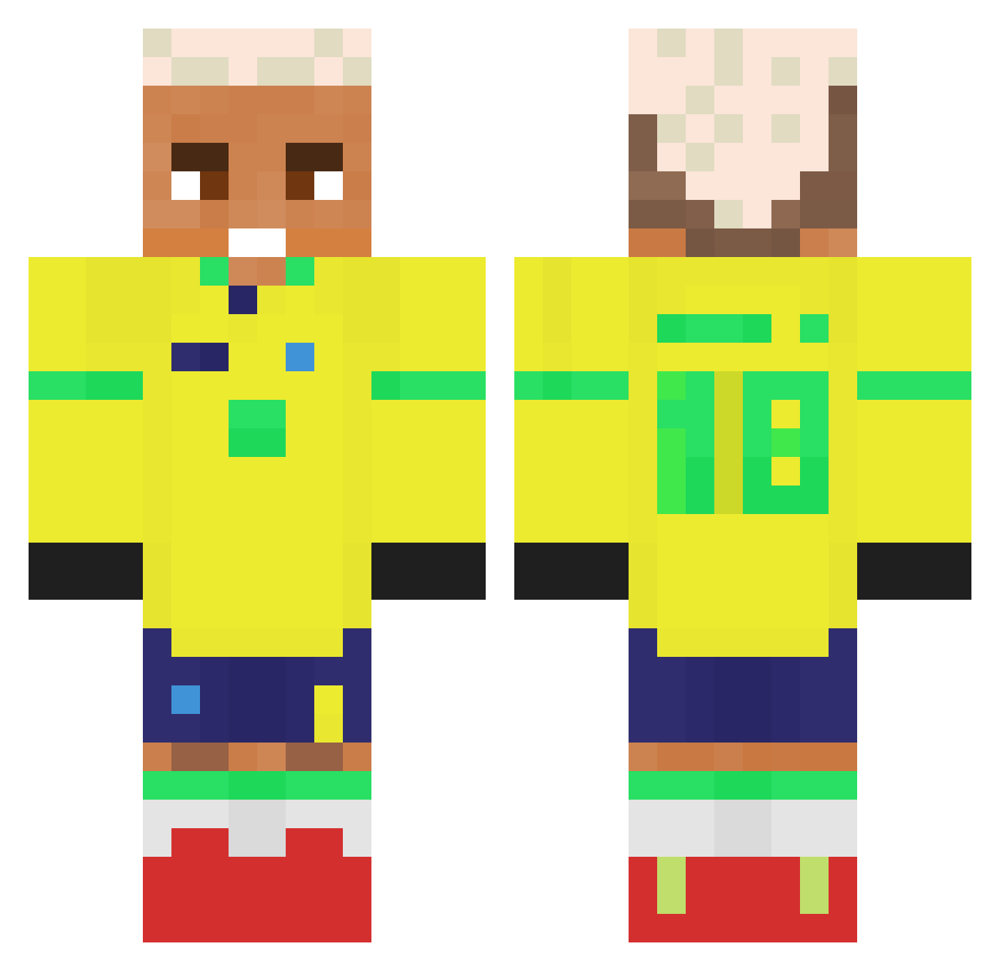 AntonyGoat Minecraft skin, front and back view