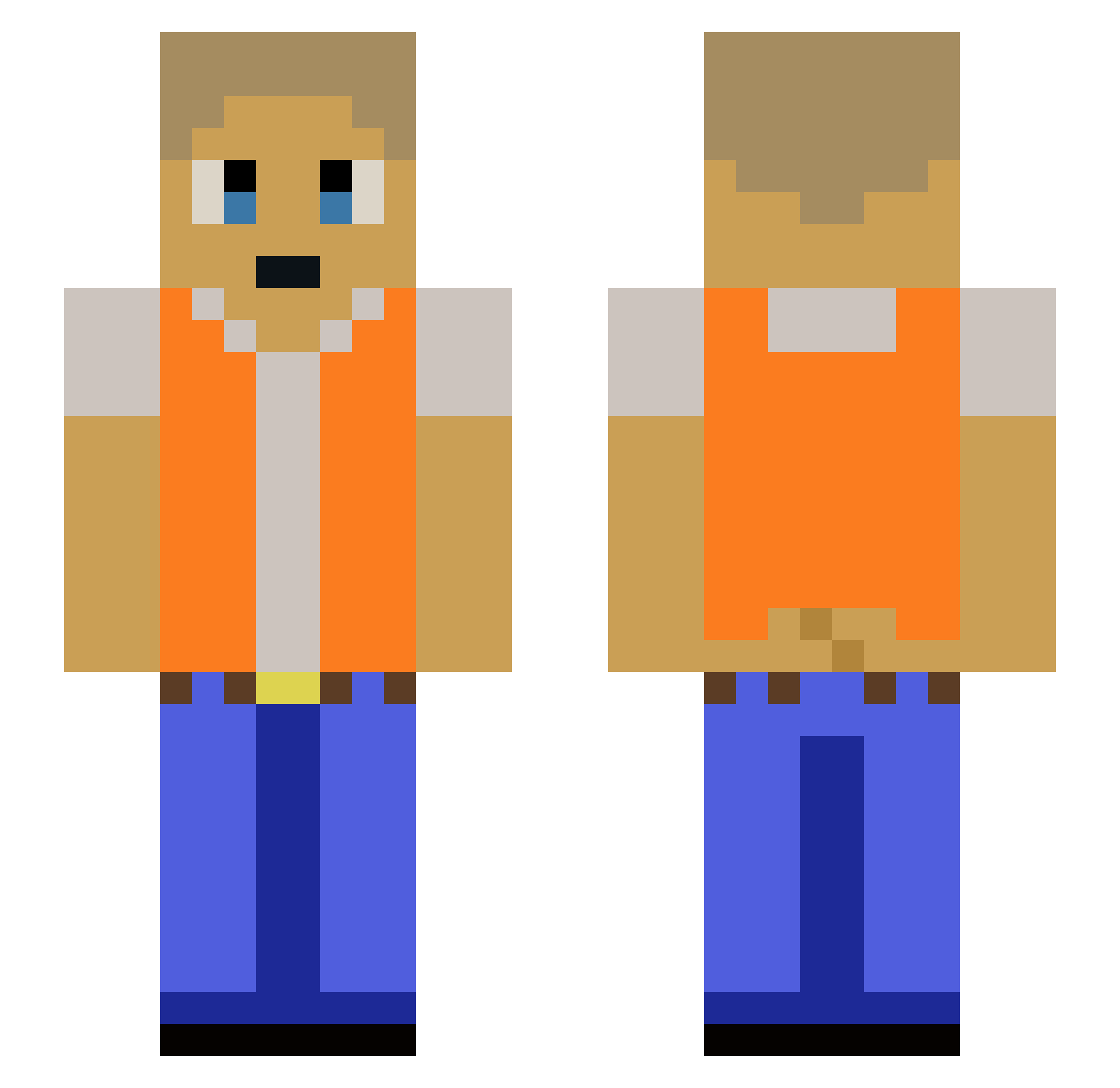 MYBUTTNEEDSWIPIN Minecraft skin, front and back view