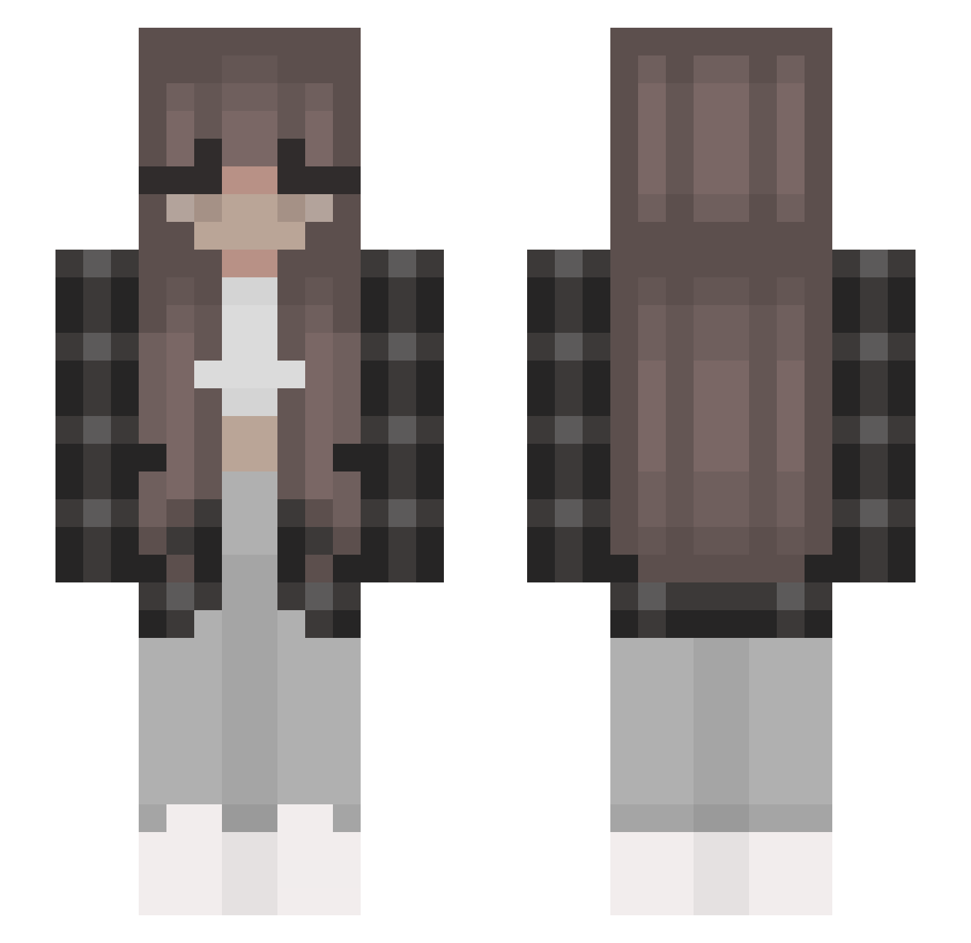 Suzannn69 Minecraft skin, front and back view
