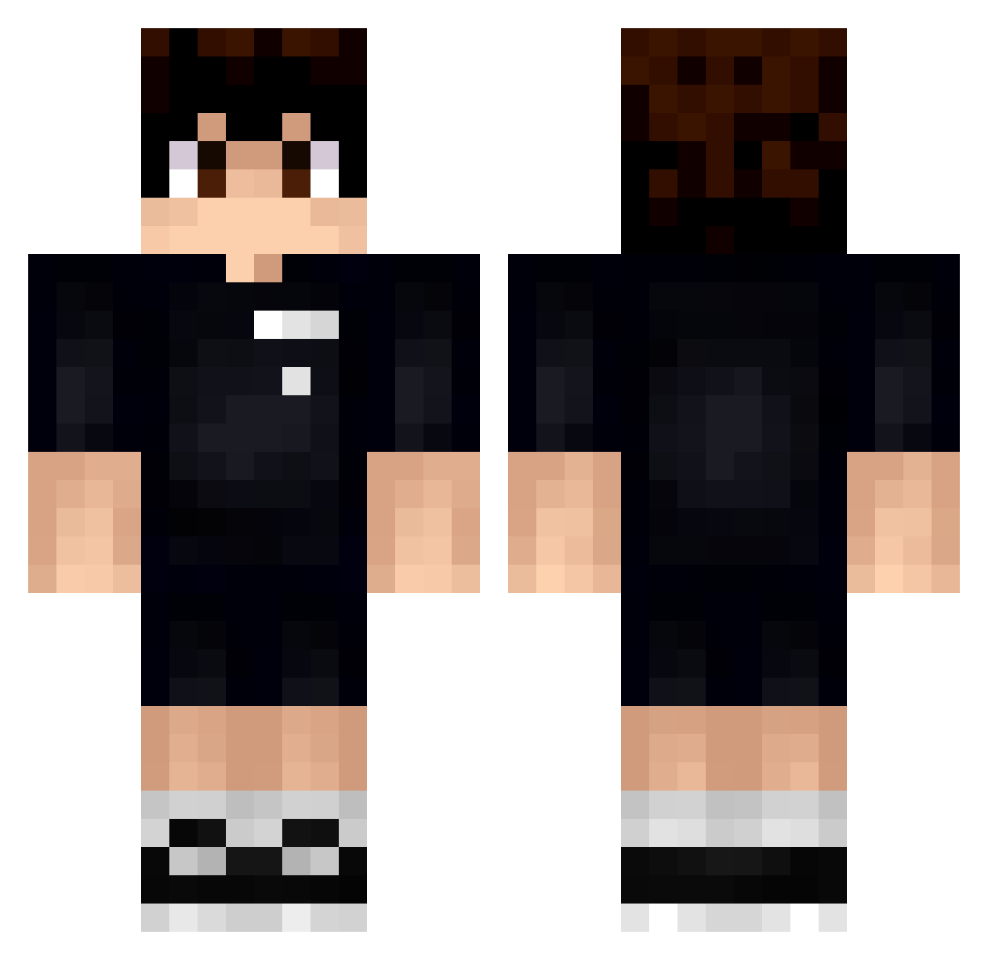 SpiderCuz Minecraft skin, front and back view