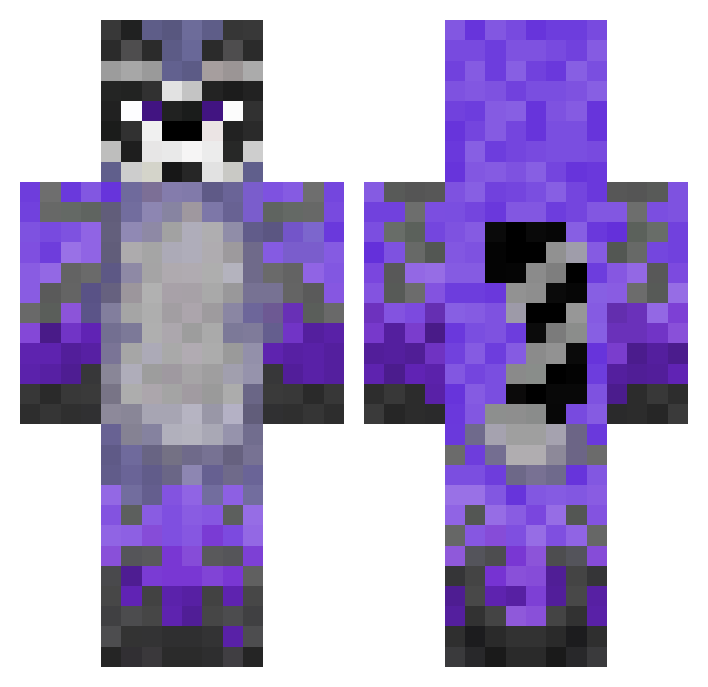 Absconsa Minecraft skin, front and back view