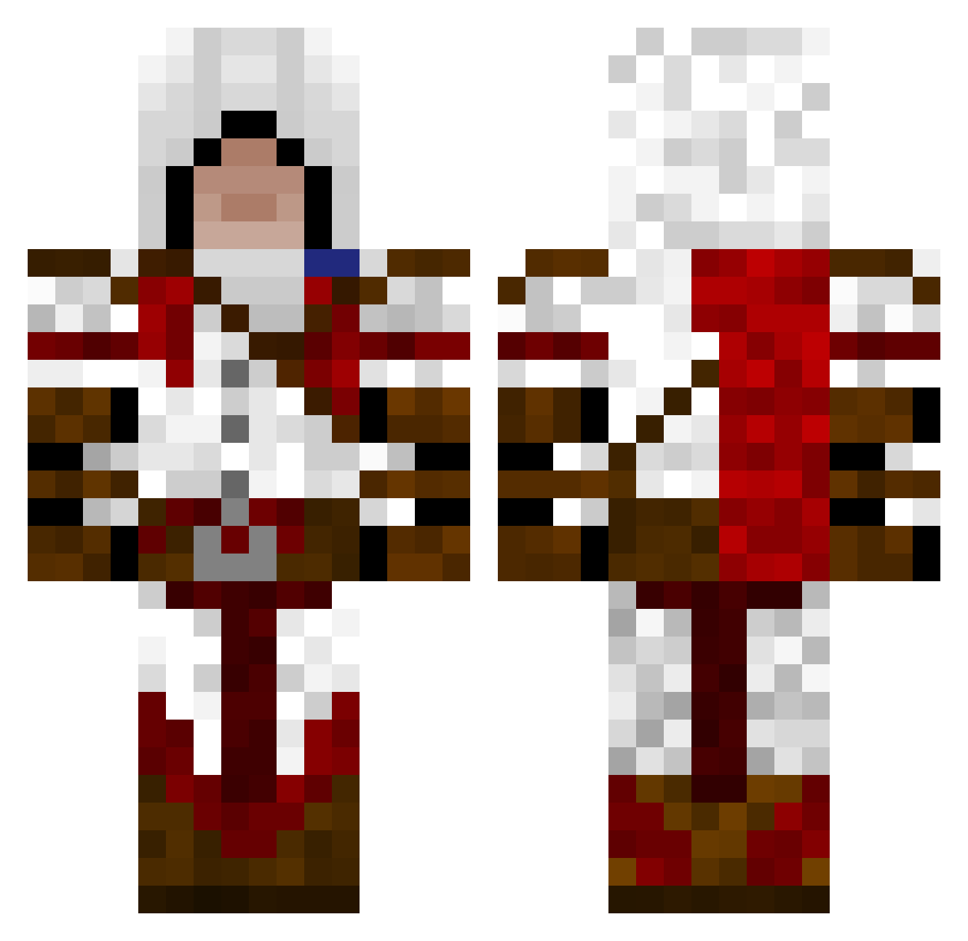 Alterdrift Minecraft skin, front and back view