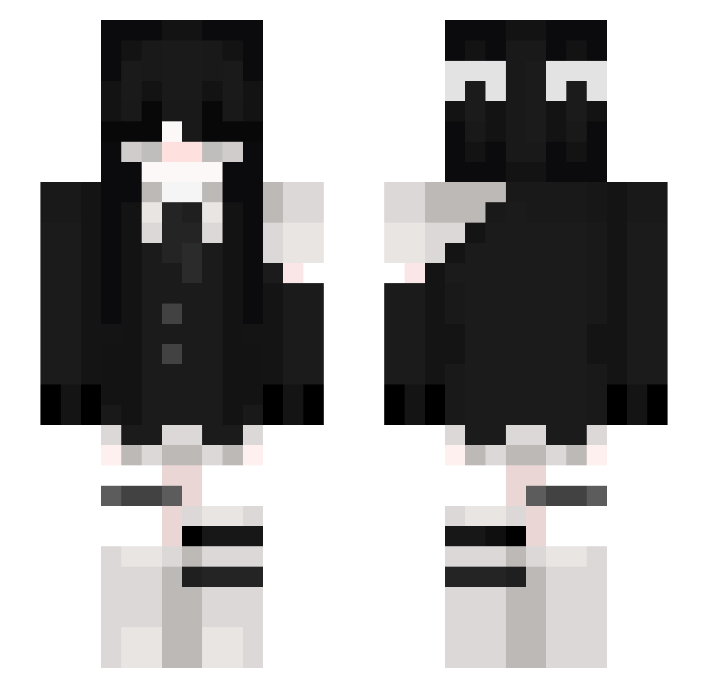 Shyjine Minecraft skin, front and back view