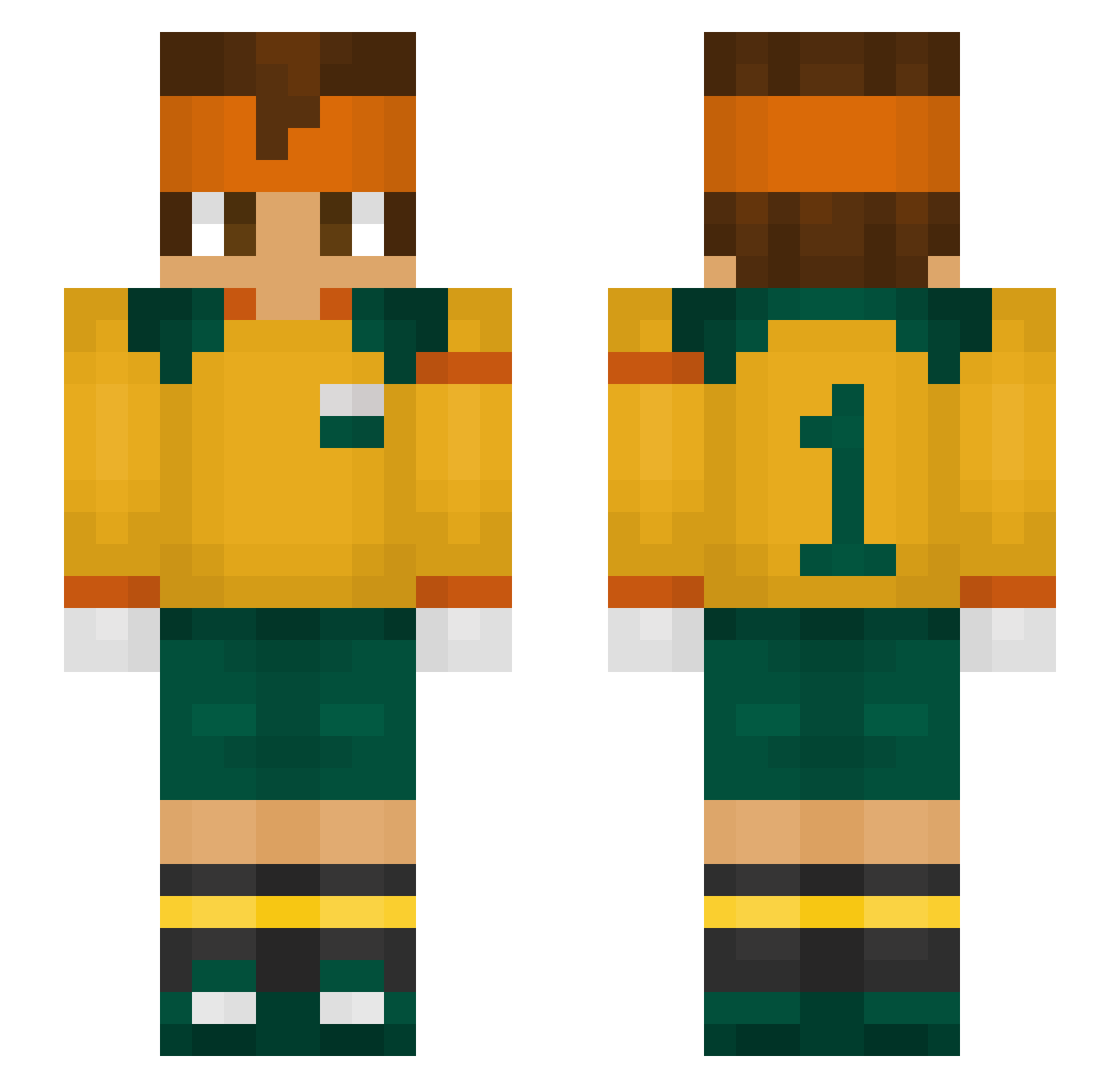 Plumpo Minecraft skin, front and back view