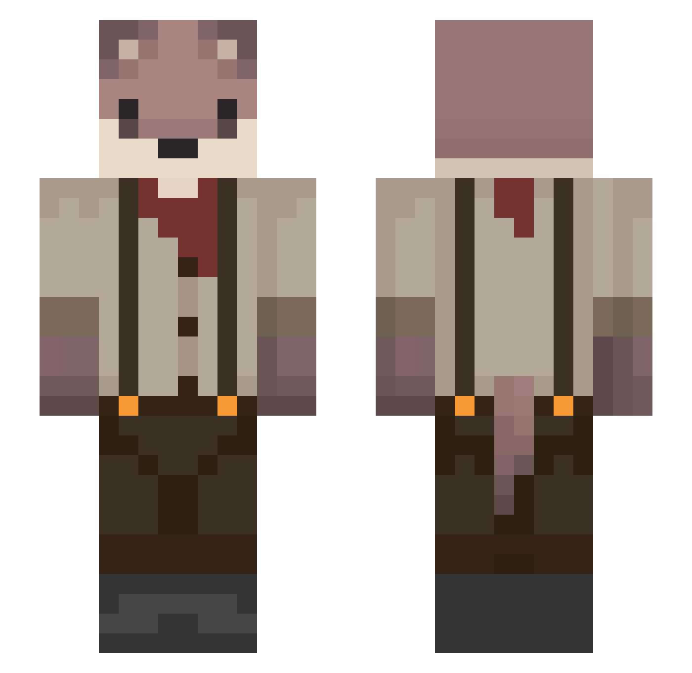 Mayhem_Jan Minecraft skin, front and back view