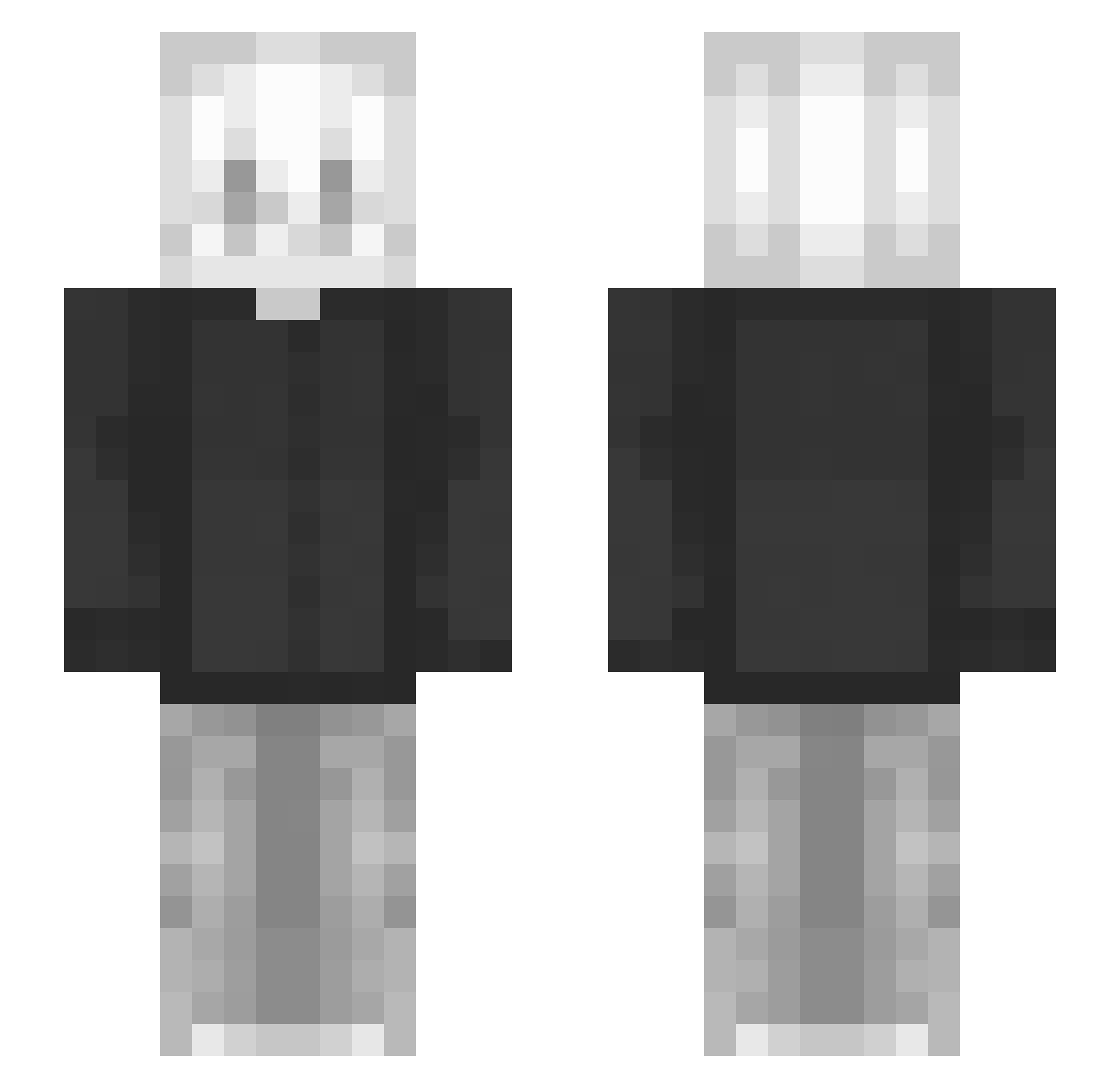 VVEY Minecraft skin, front and back view