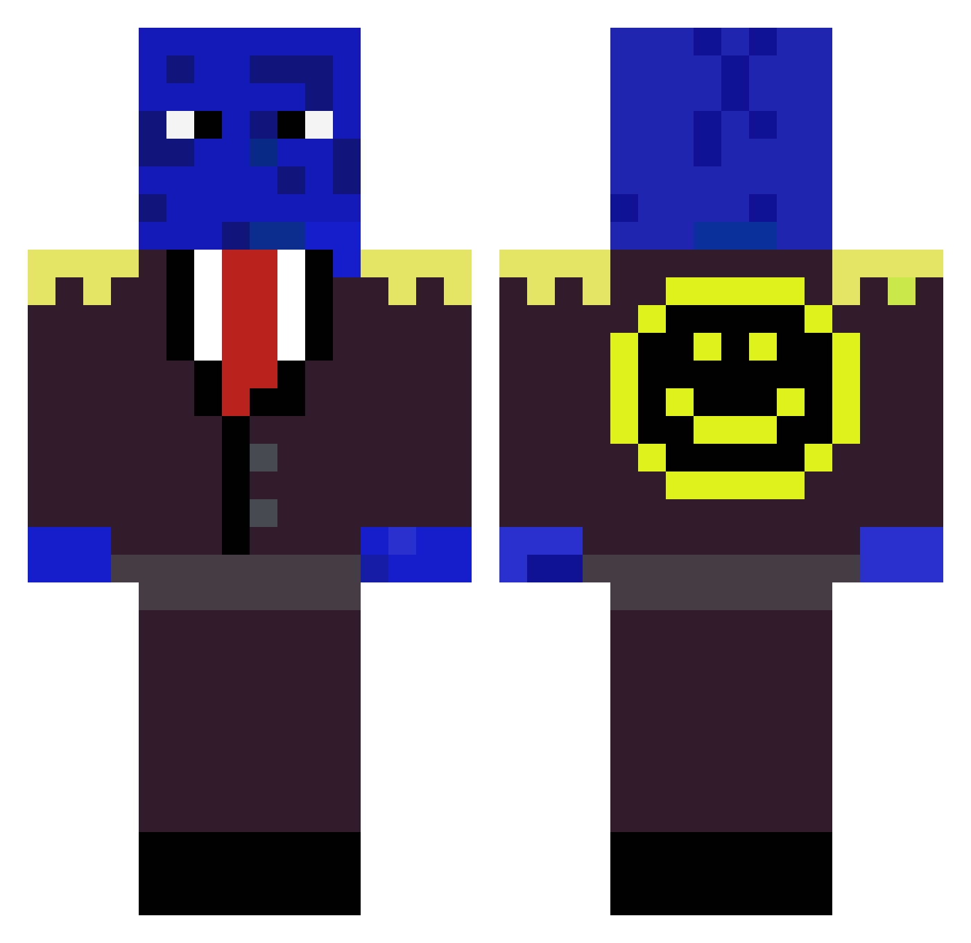 TobeDeleu Minecraft skin, front and back view