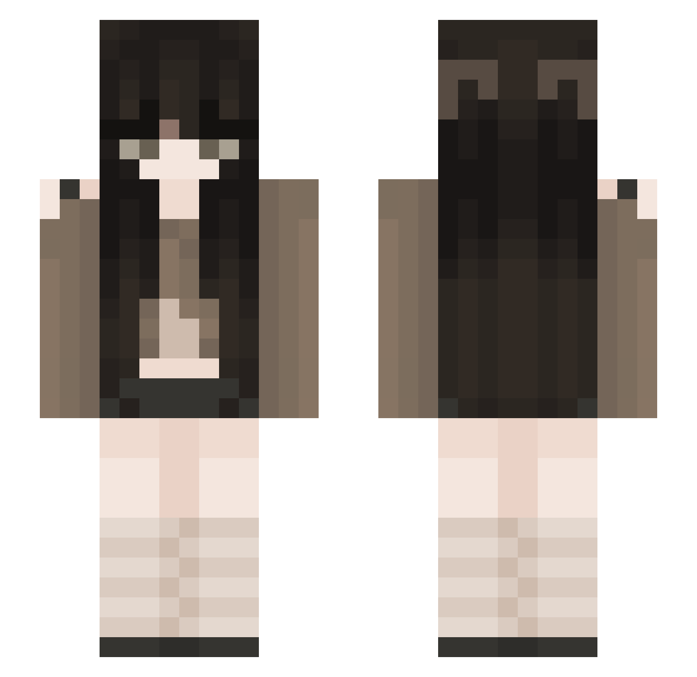 Sauleleee Minecraft skin, front and back view