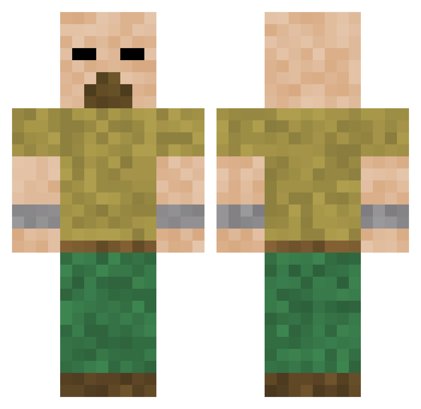 StorminNorman Minecraft skin, front and back view