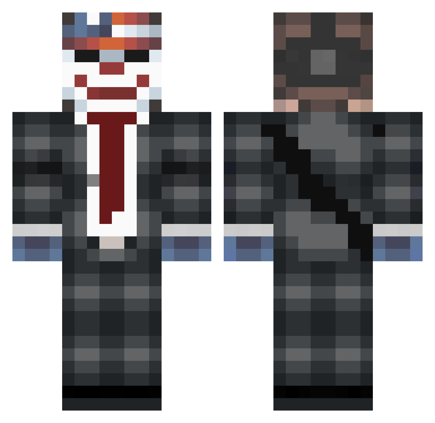 Arssura Minecraft skin, front and back view