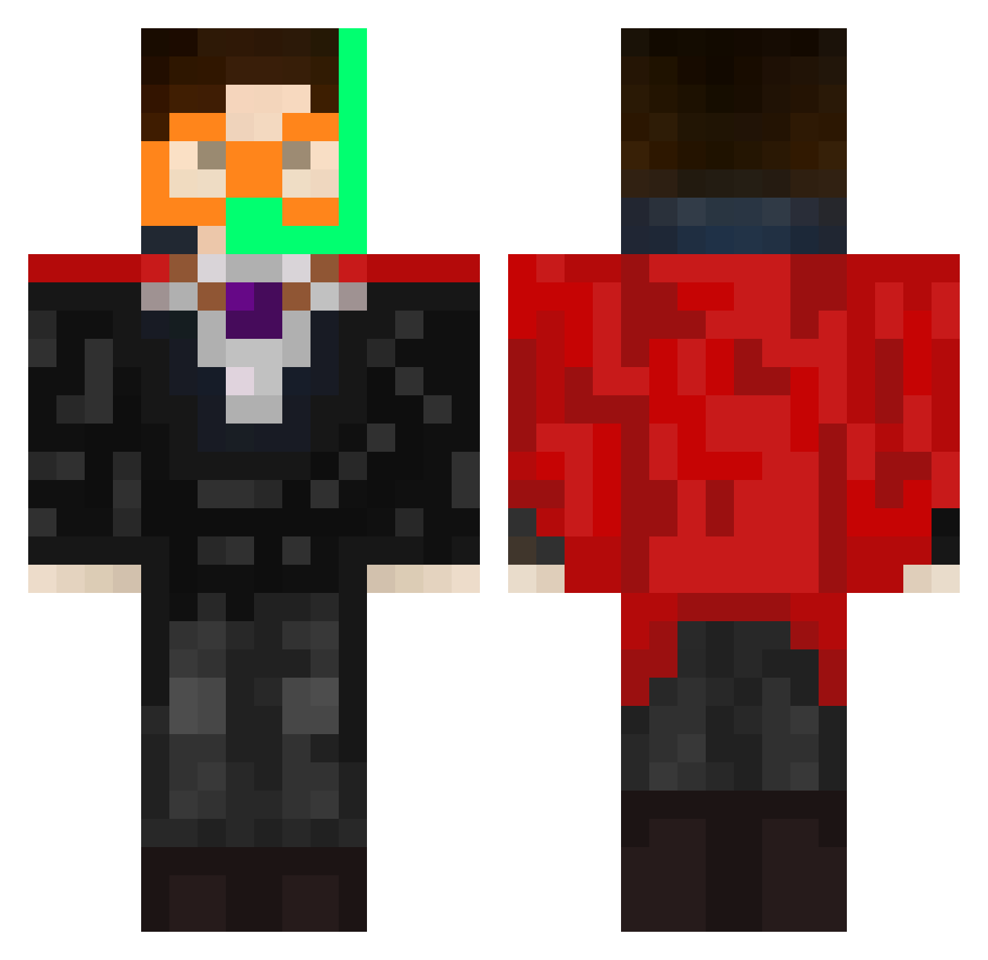 CaanWilson Minecraft skin, front and back view