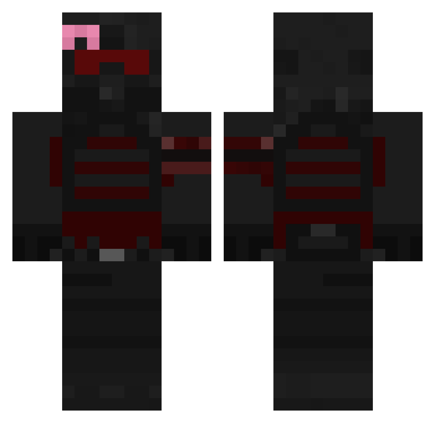 Identity1807 Minecraft skin, front and back view