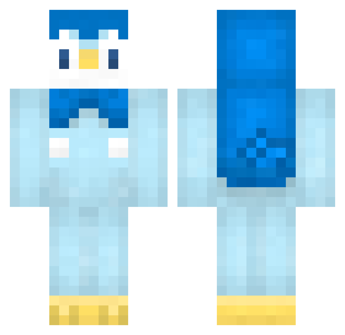 NataDee Minecraft skin, front and back view