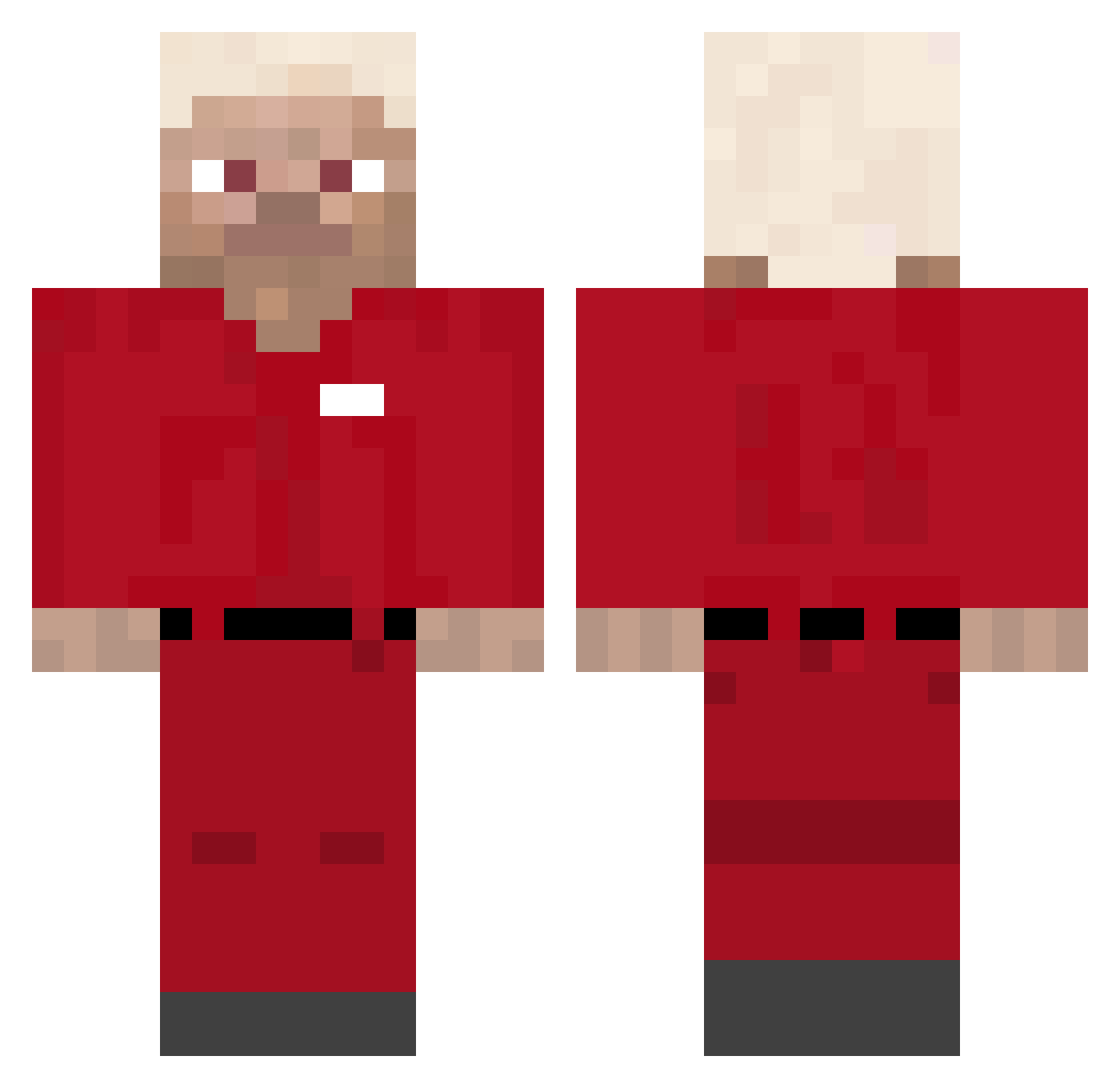 uvn1 Minecraft skin, front and back view