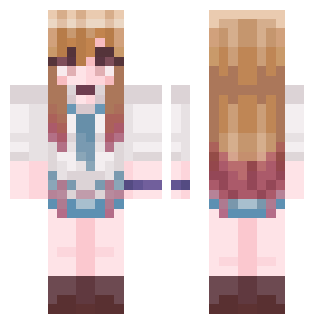Yuk_jo Minecraft skin, front and back view