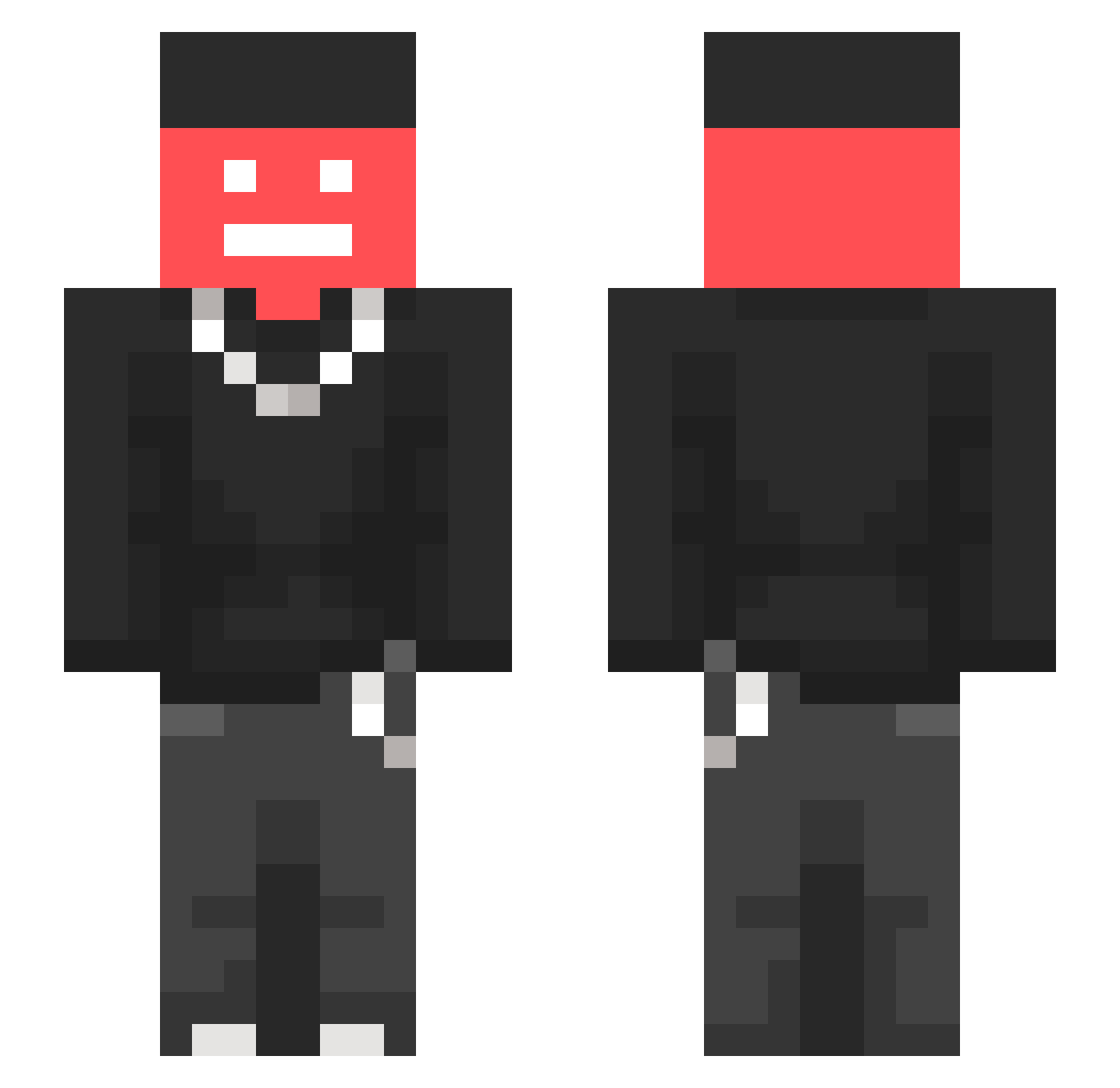 gasleviking Minecraft skin, front and back view