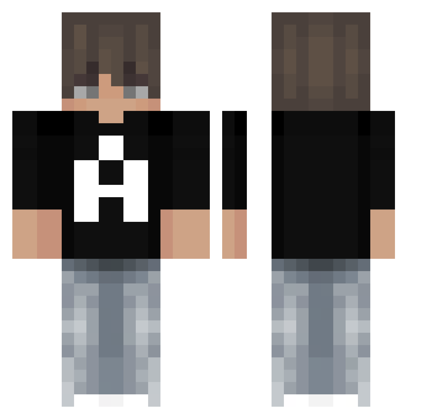 Anton2609 Minecraft skin, front and back view