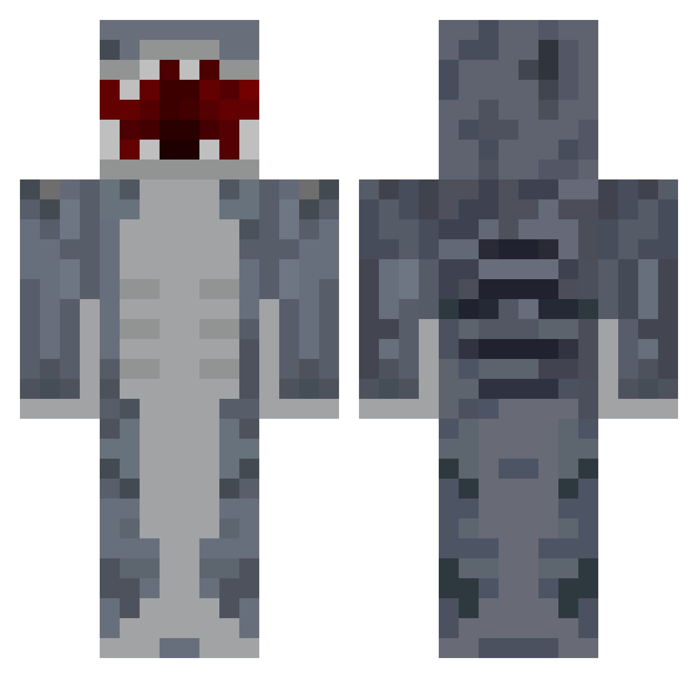 Autissmus Minecraft skin, front and back view