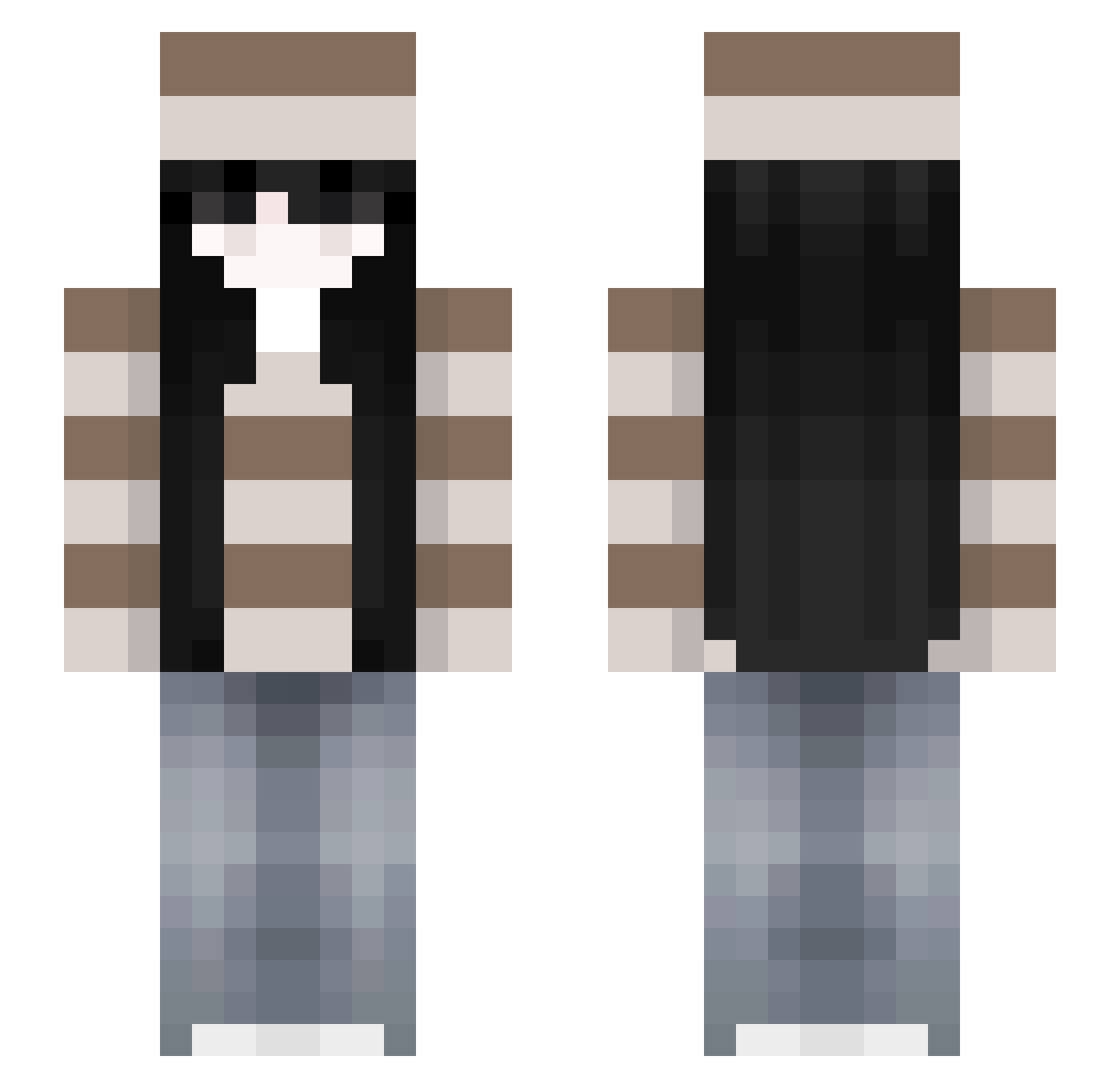 Buwoo Minecraft skin, front and back view