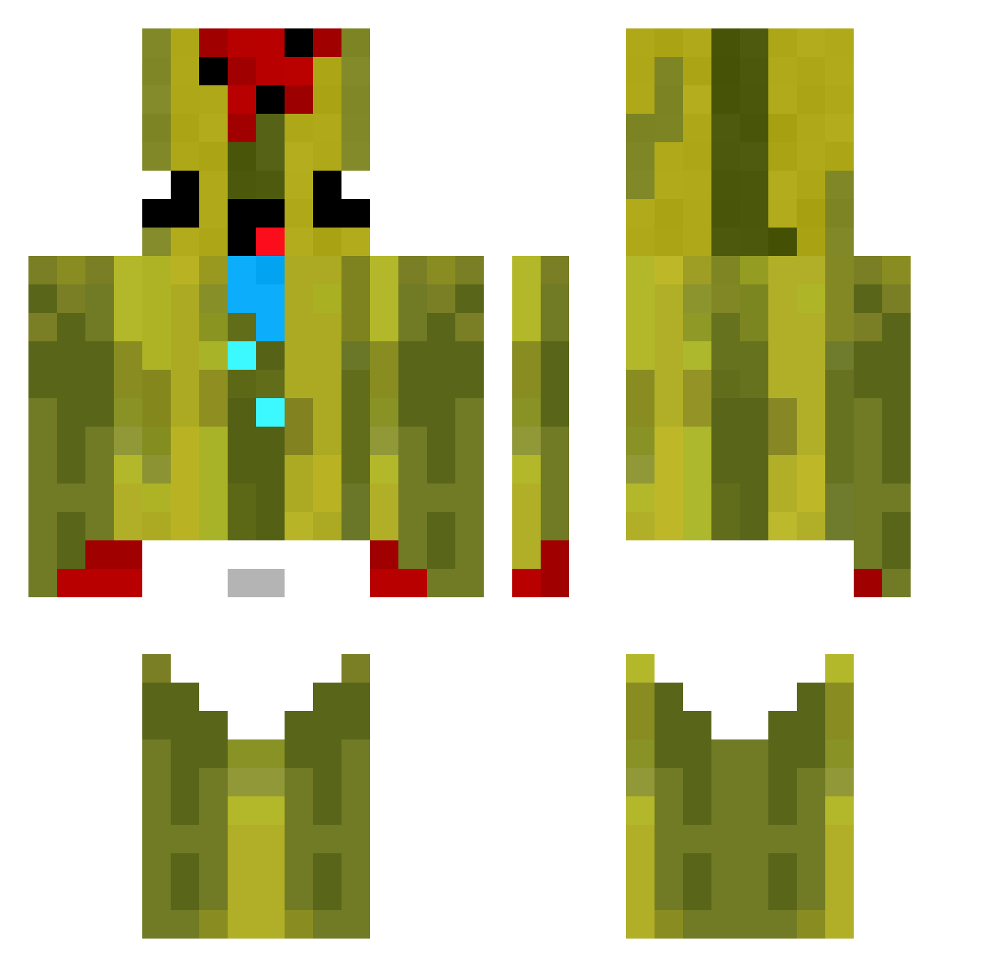defiles Minecraft skin, front and back view