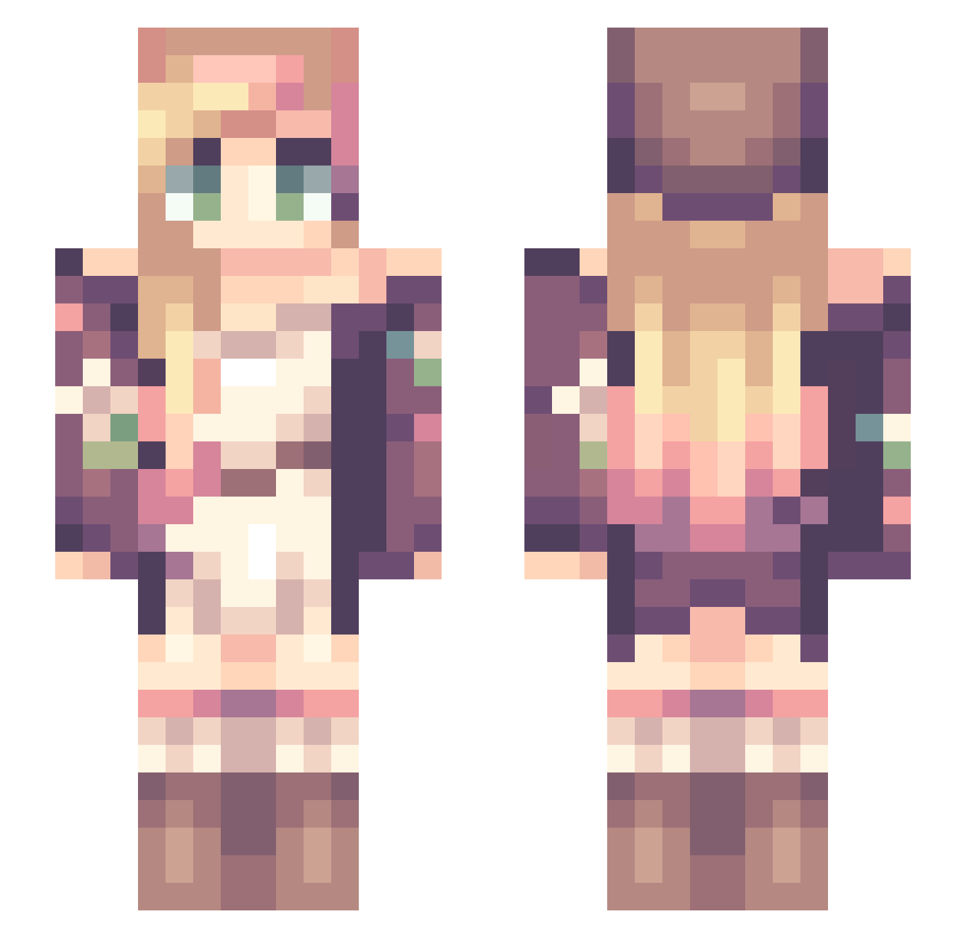 ToxicTulip_ Minecraft skin, front and back view