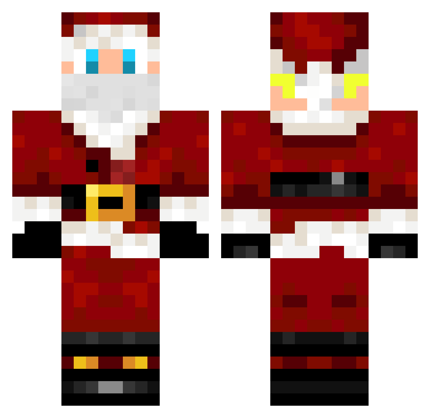 TelvinDraco Minecraft skin, front and back view