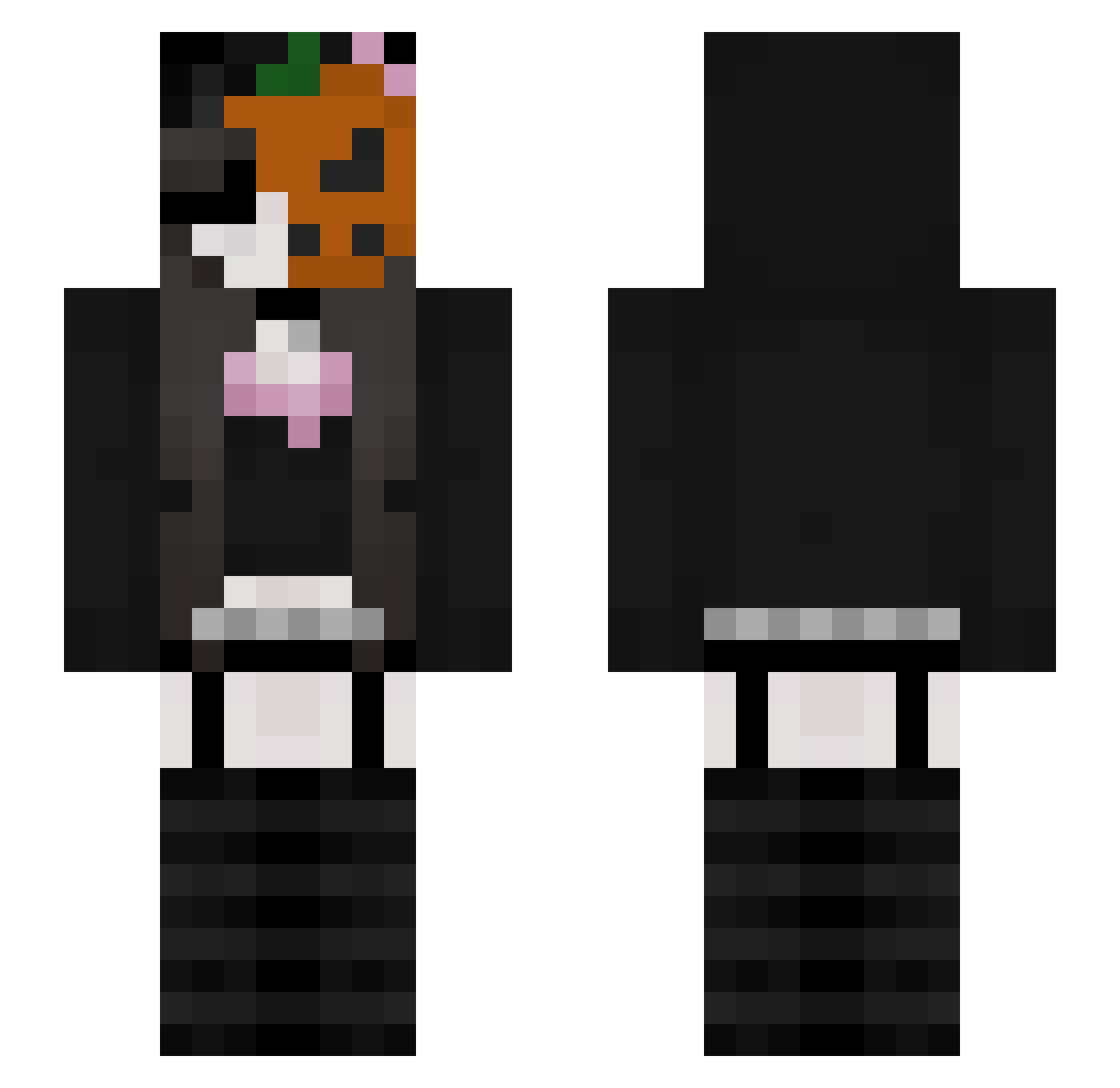 zFaing Minecraft skin, front and back view