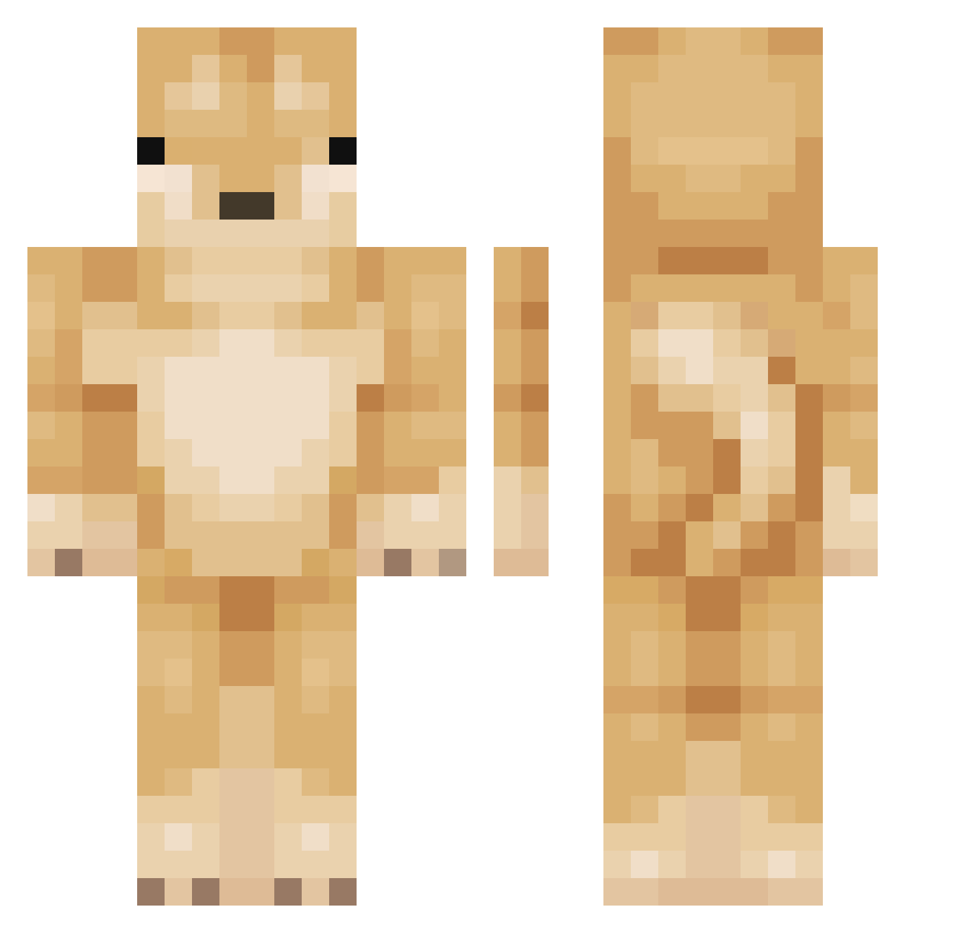 theIRLcreator Minecraft skin, front and back view