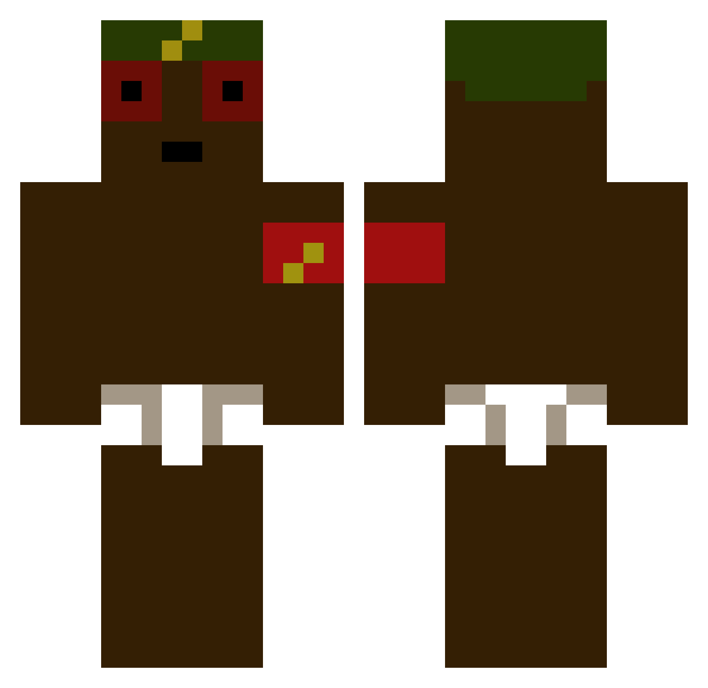 TurboSagiPL Minecraft skin, front and back view