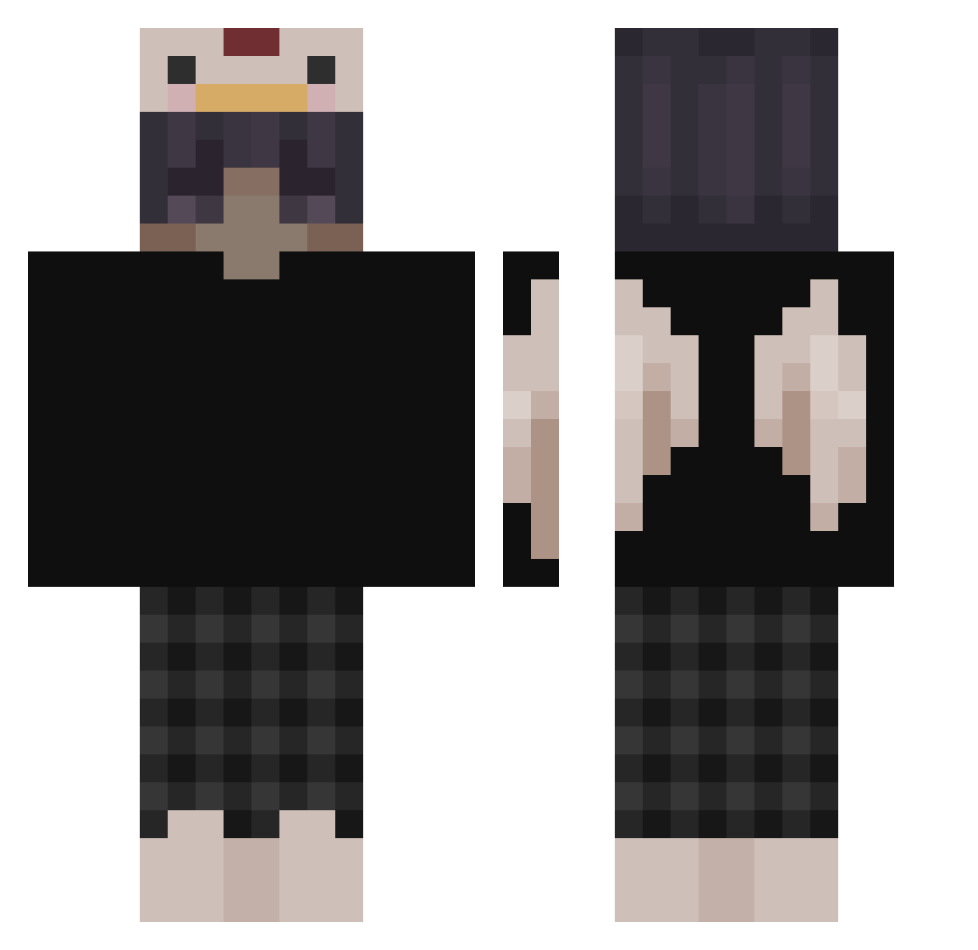 SmallDikLoving Minecraft skin, front and back view
