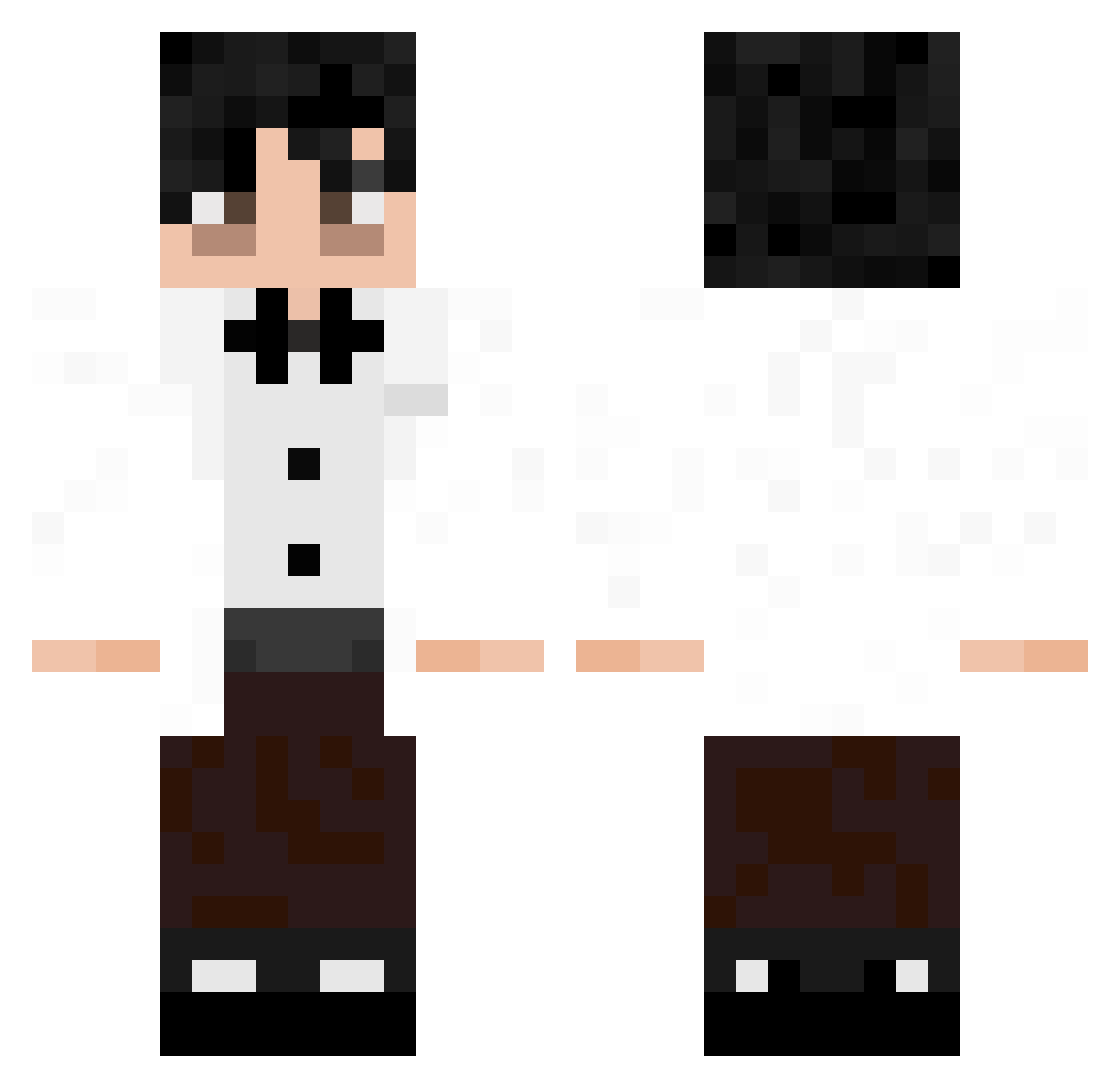 Dreune Minecraft skin, front and back view