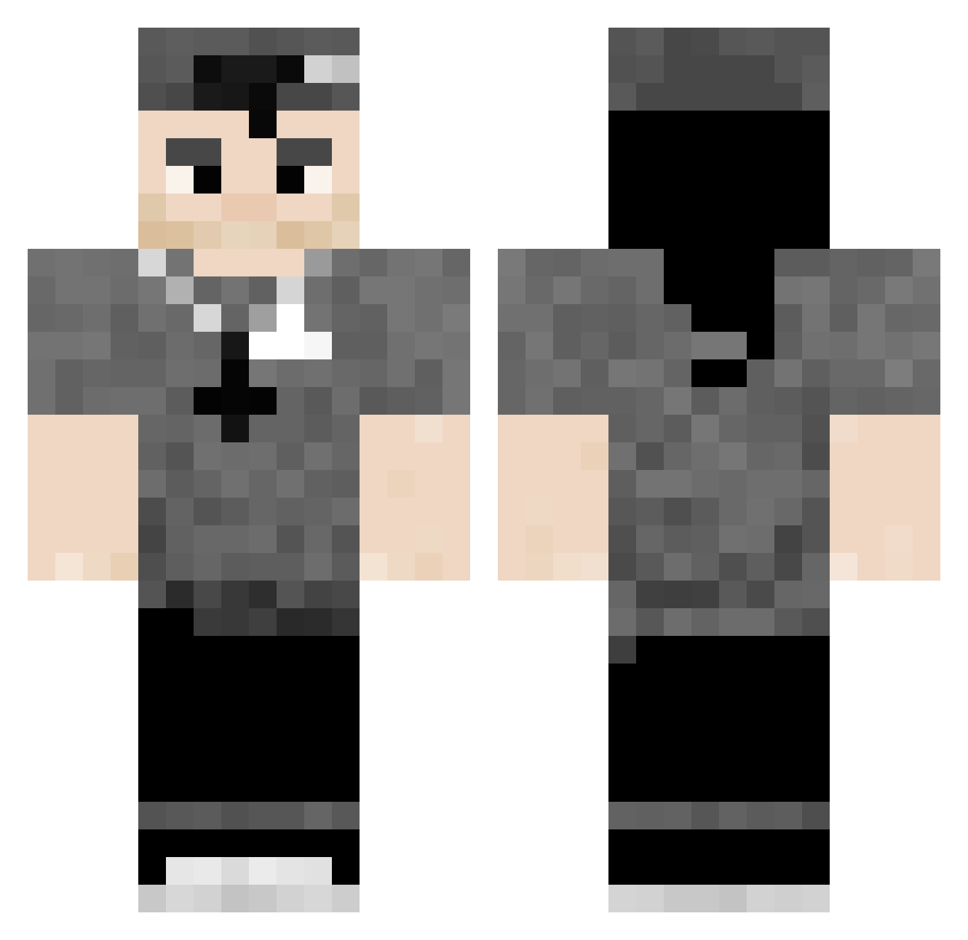 Undeadnano Minecraft skin, front and back view