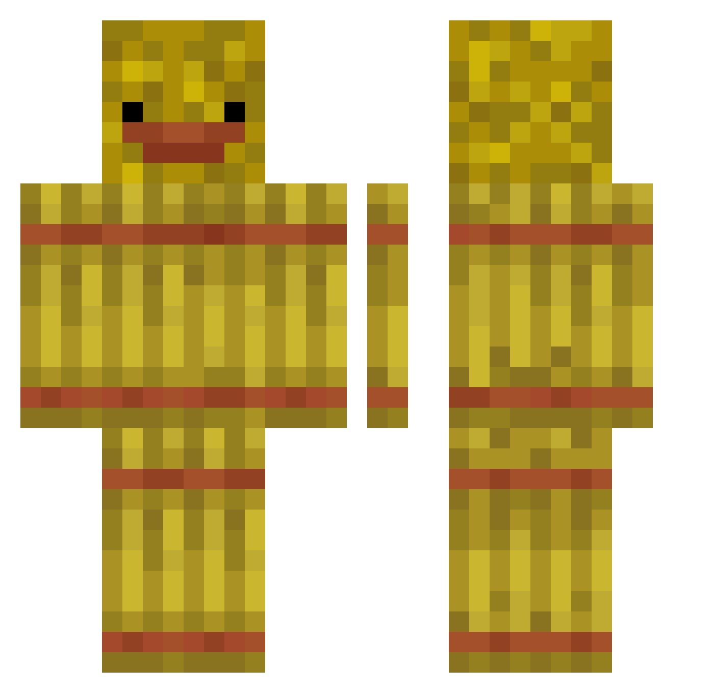 wheaties Minecraft skin, front and back view