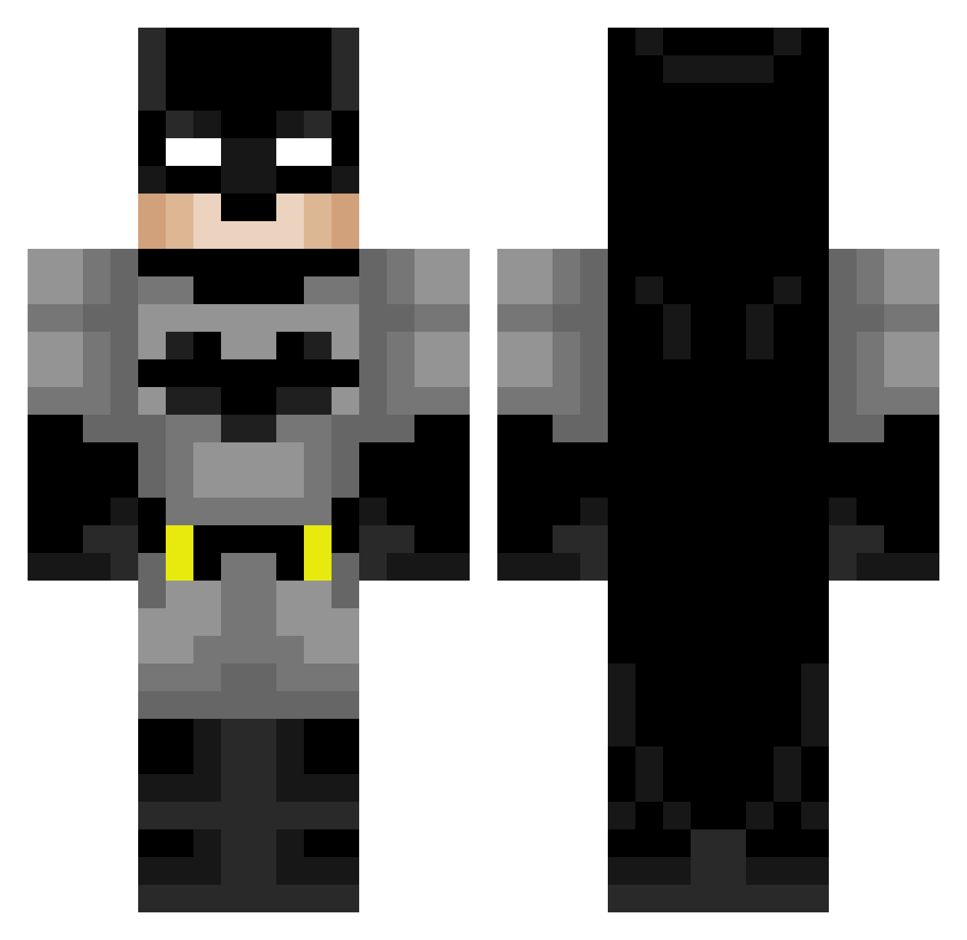 TpQu Minecraft skin, front and back view