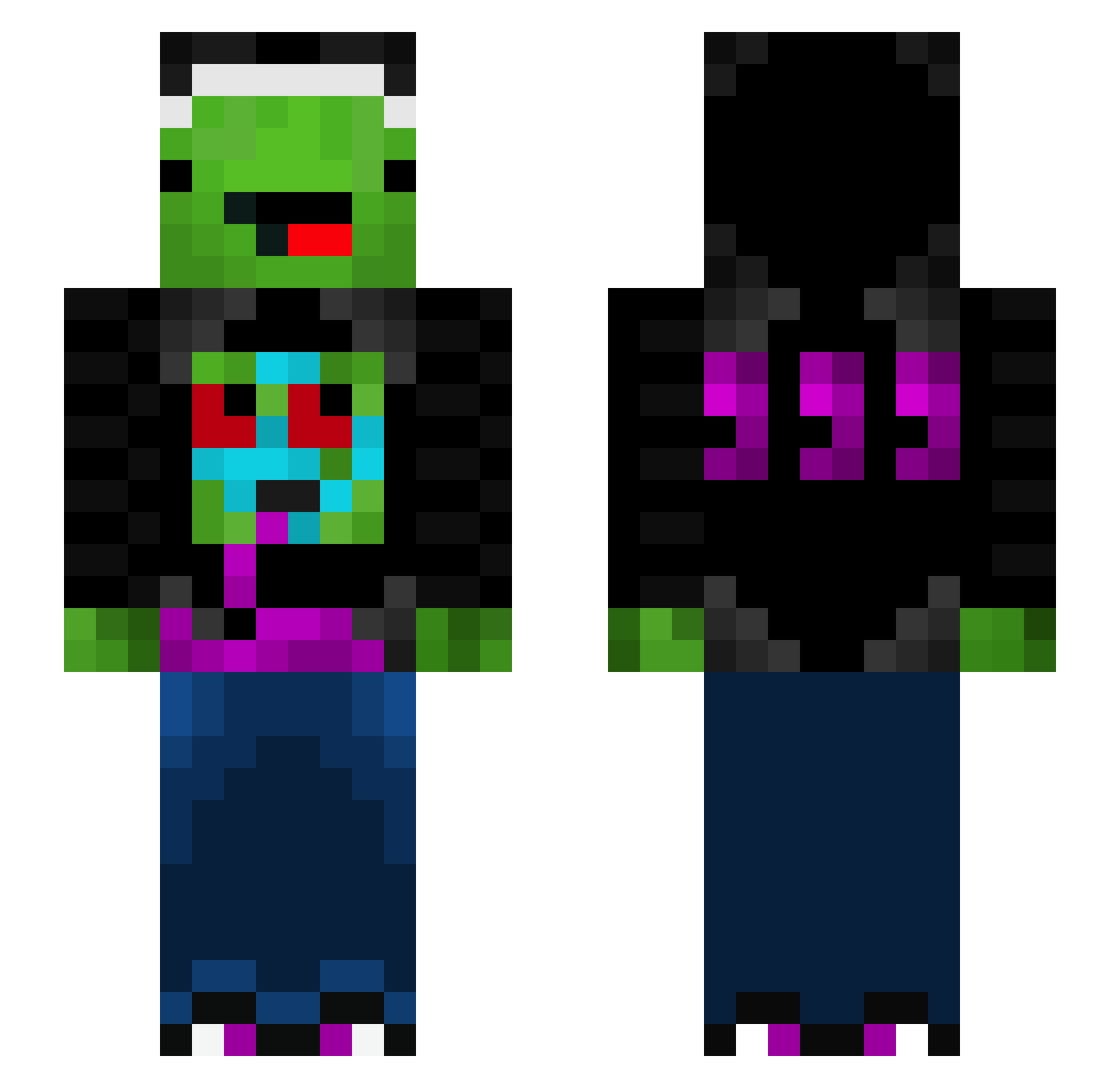 kapnkush Minecraft skin, front and back view