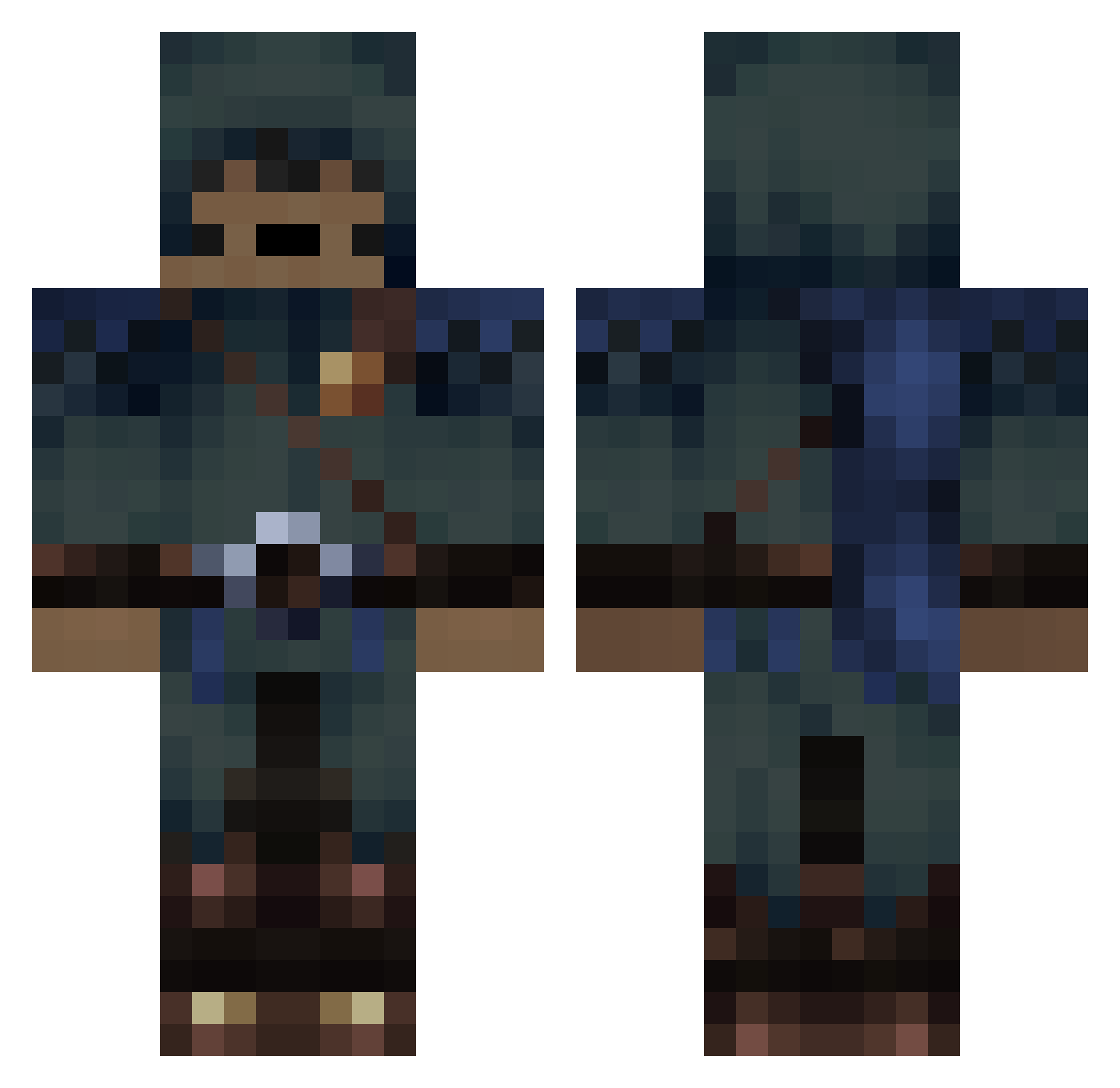 Meluni Minecraft skin, front and back view