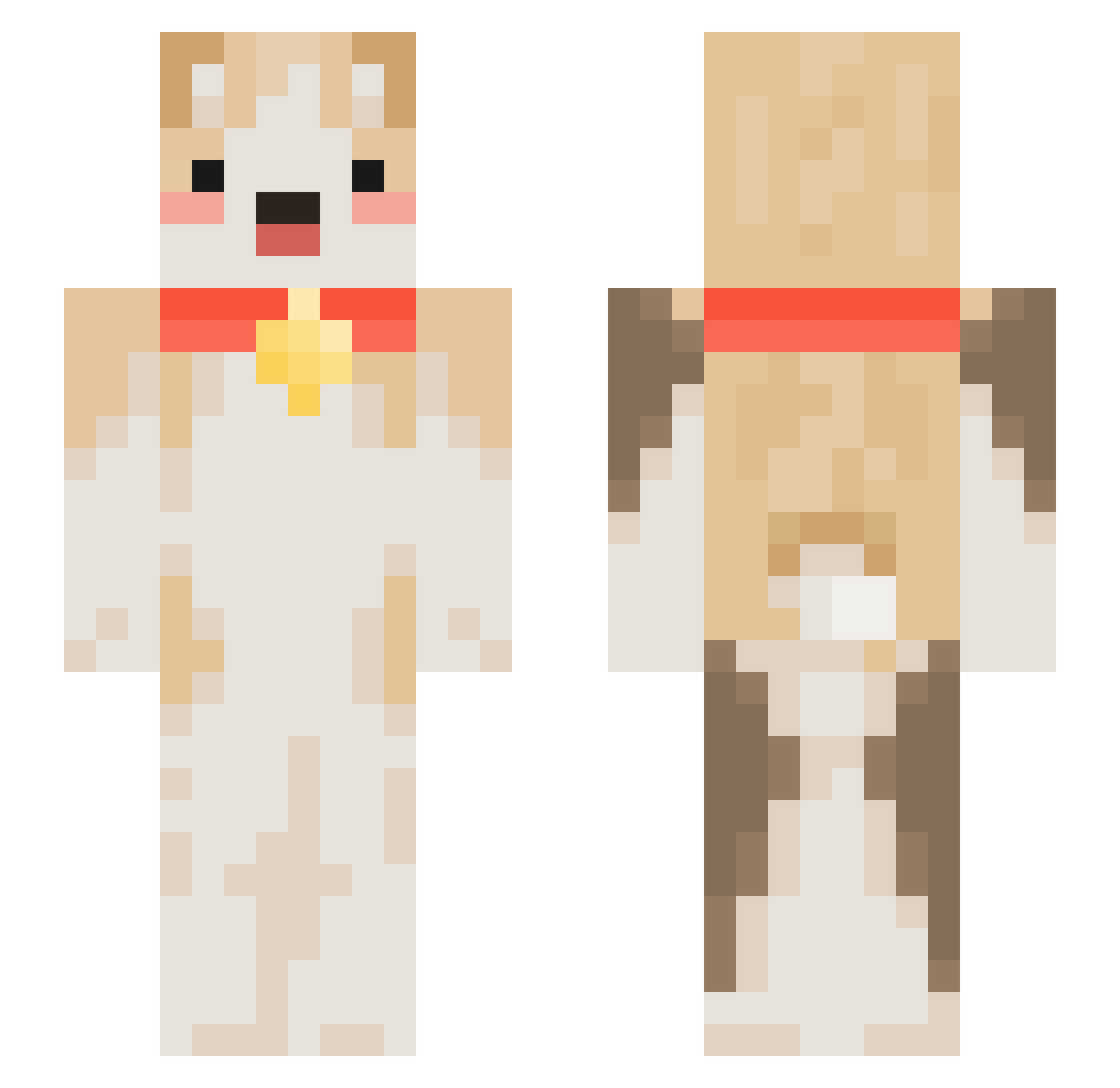 alpeGud Minecraft skin, front and back view