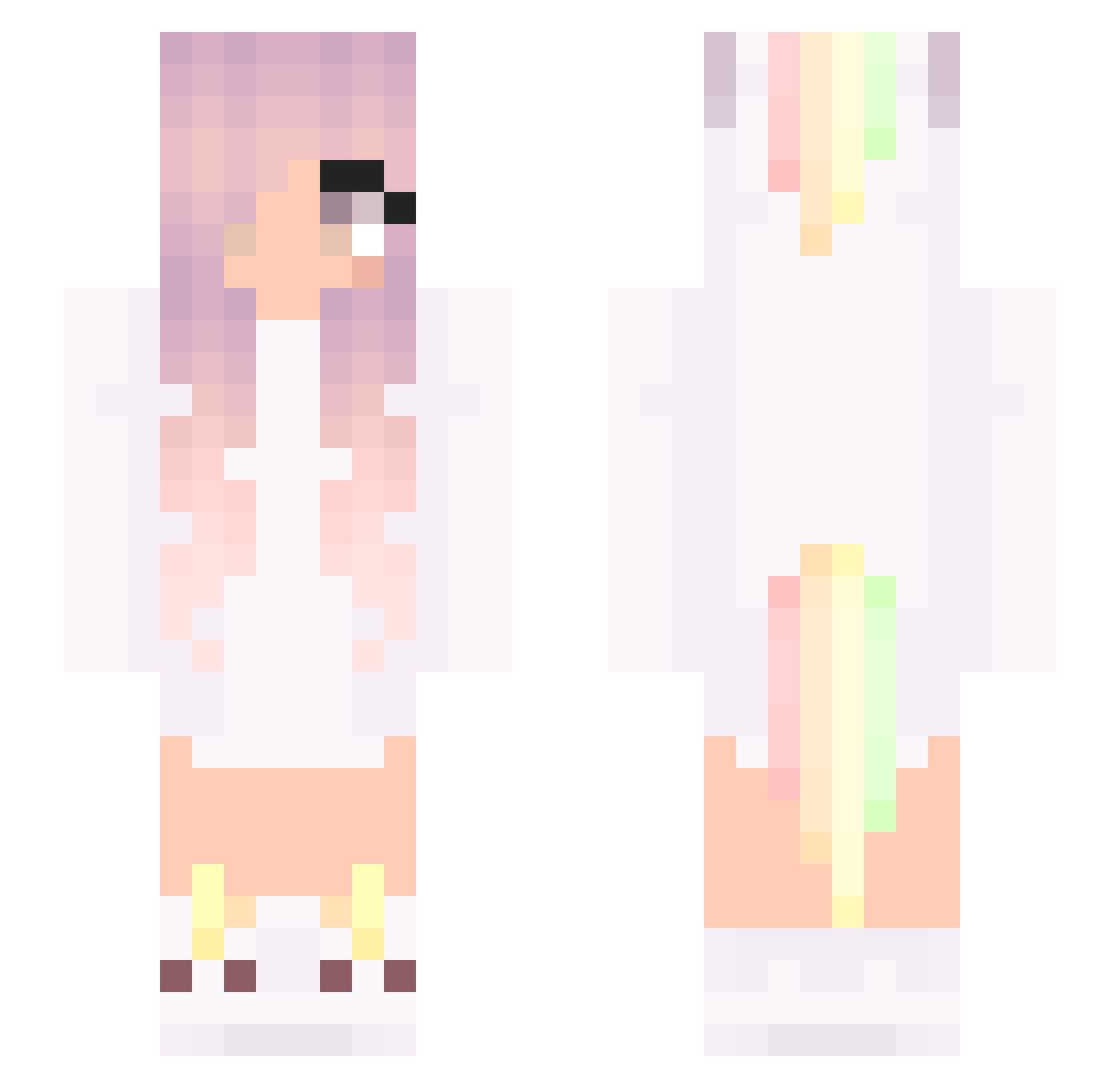 BannedOnCube Minecraft skin, front and back view