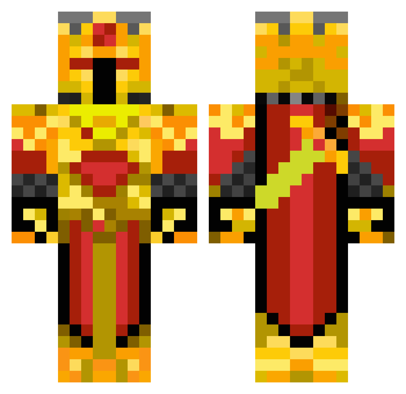 SNEMAK Minecraft skin, front and back view