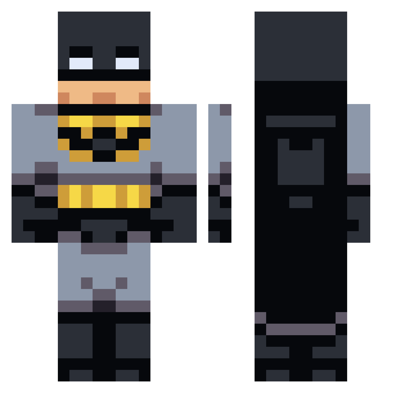 Telemechanic Minecraft skin, front and back view